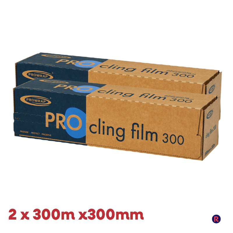 TEMU Cling Film With Cutterbox - Food Wrap 300m X 300mm - 2 Pack