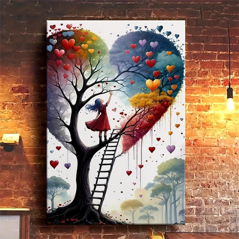 TEMU 2d Flat 1 Fantasy Oil Painting Fabric Painting - Vibrant And Art Instant Hanging Living Room Decoration, Wooden Wall Decoration, Exquisite Home