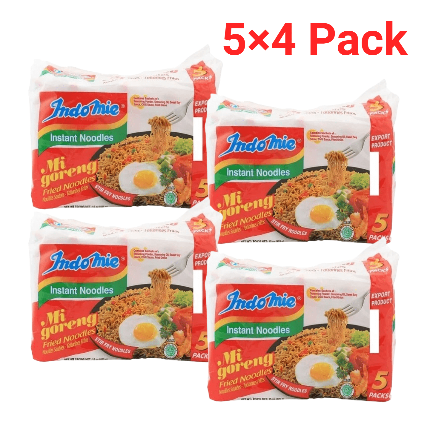 20-pack Indomie Fried Noodles 4x5x80g – Bulk Fried Noodles, Perfect For Quick And Tasty Meals At Home Or On The Go – Iconic Flavor, Ideal For Asian Food Lovers
