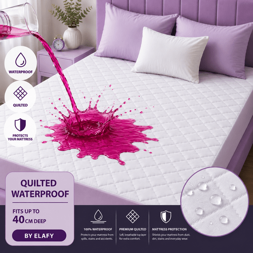 quilted extra deep waterproof quilted mattress protector fitted bed sheet cover topper bedding fits 30cm deep mattress
