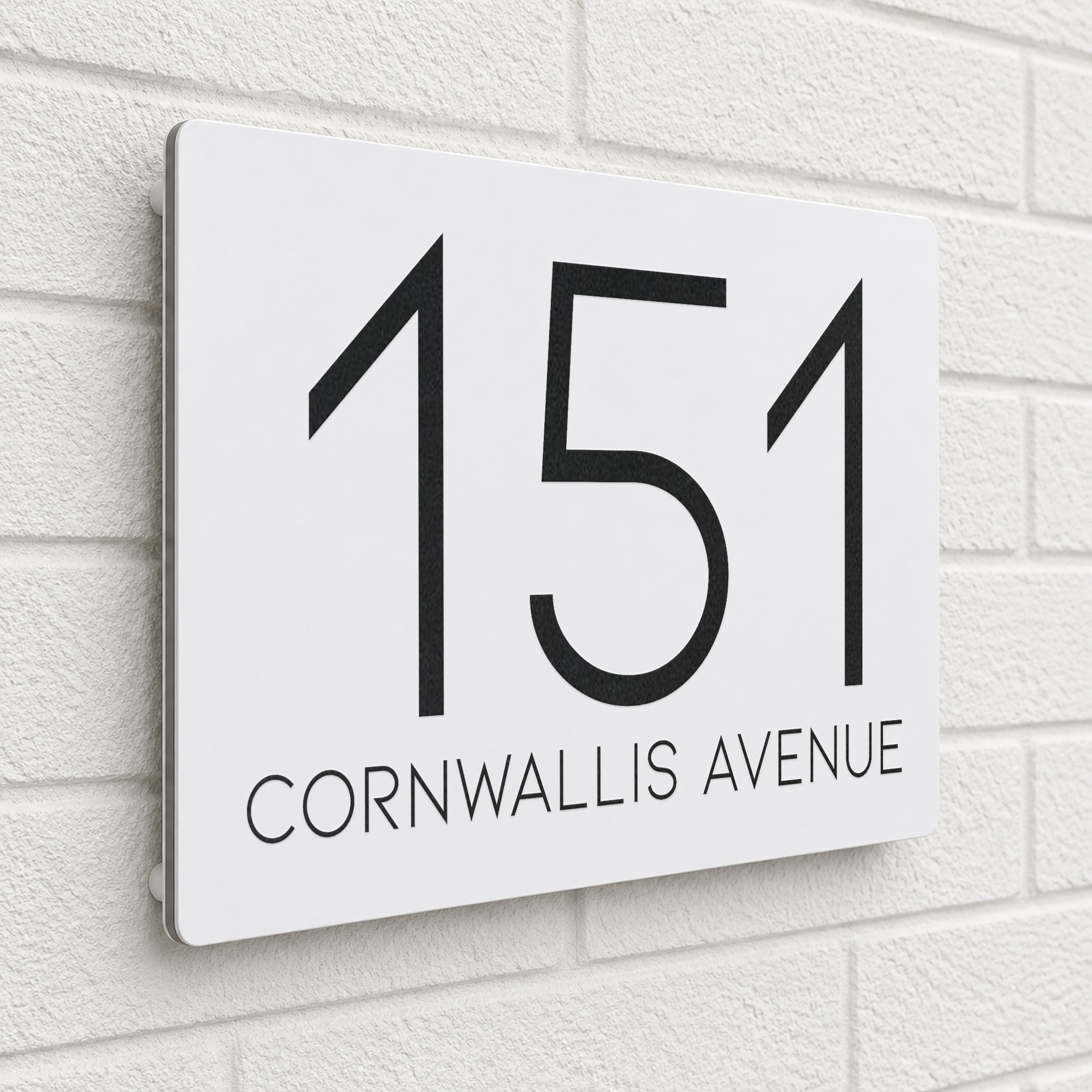 Personalised Home Address Sign, Aluminium Floating Door Number