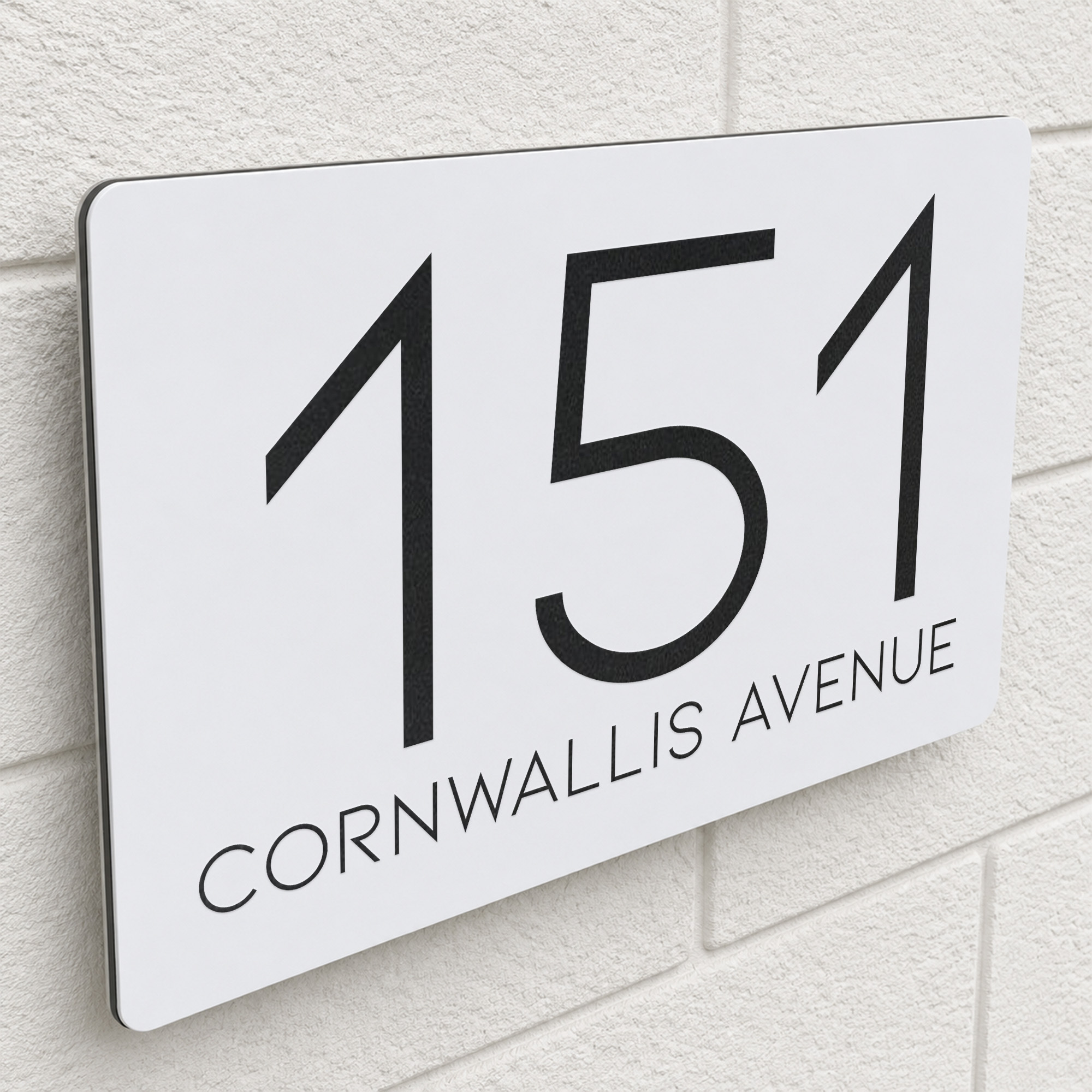 Personalised Home Address Sign, Aluminium Floating Door Number