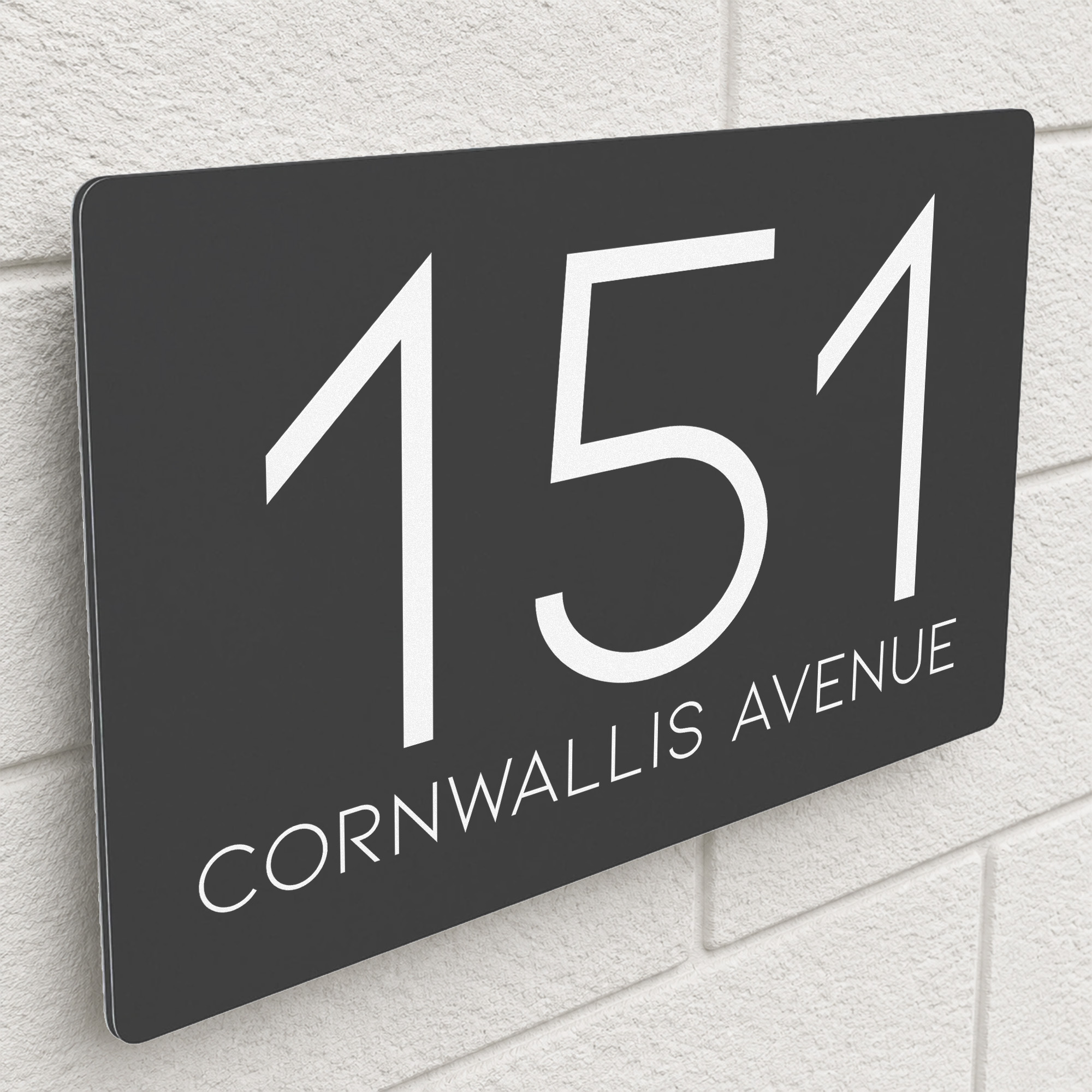 Personalised Home Address Sign, Aluminium Floating Door Number