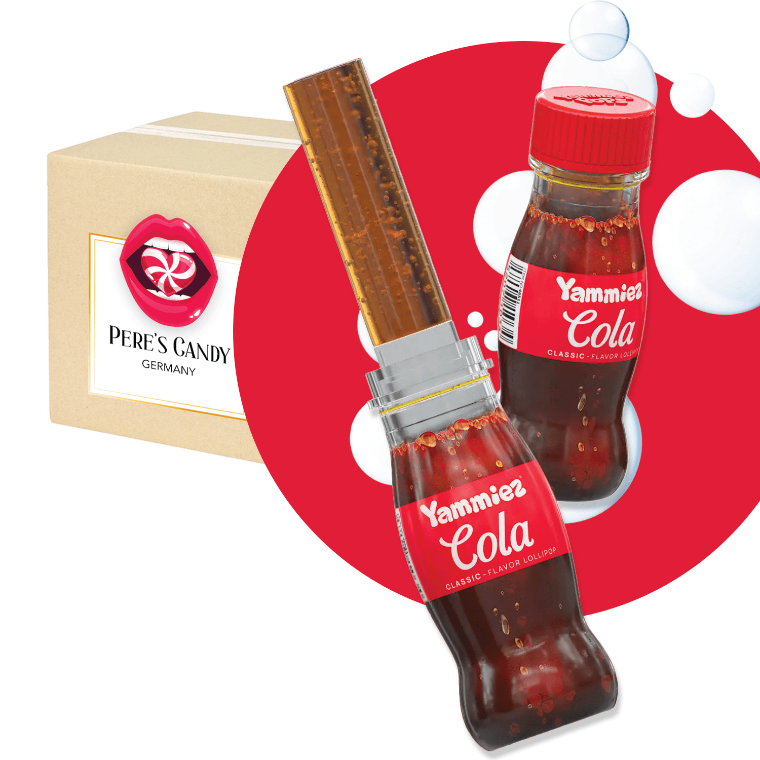 Yummy Pops Cola Lollipops - Cola Suckers - 1x15g