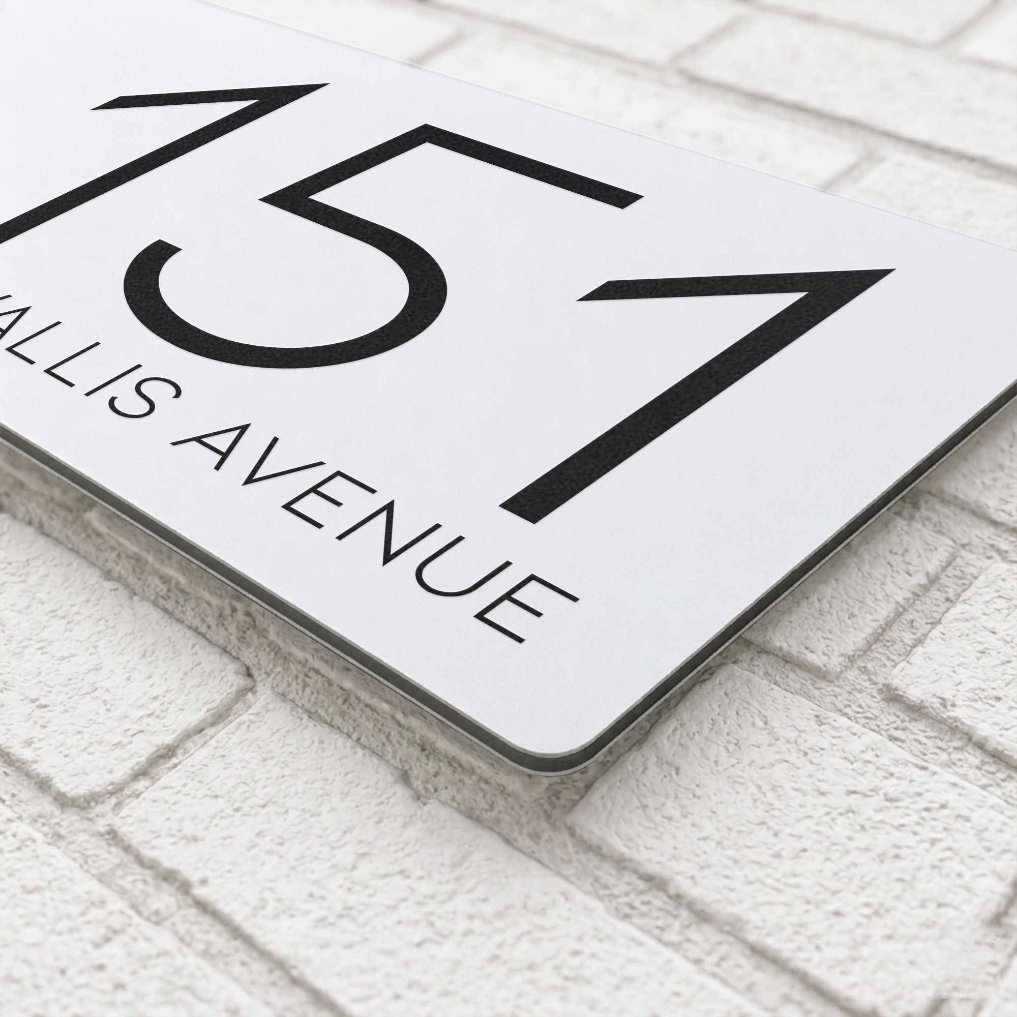 Personalised Home Address Sign, Aluminium Floating Door Number