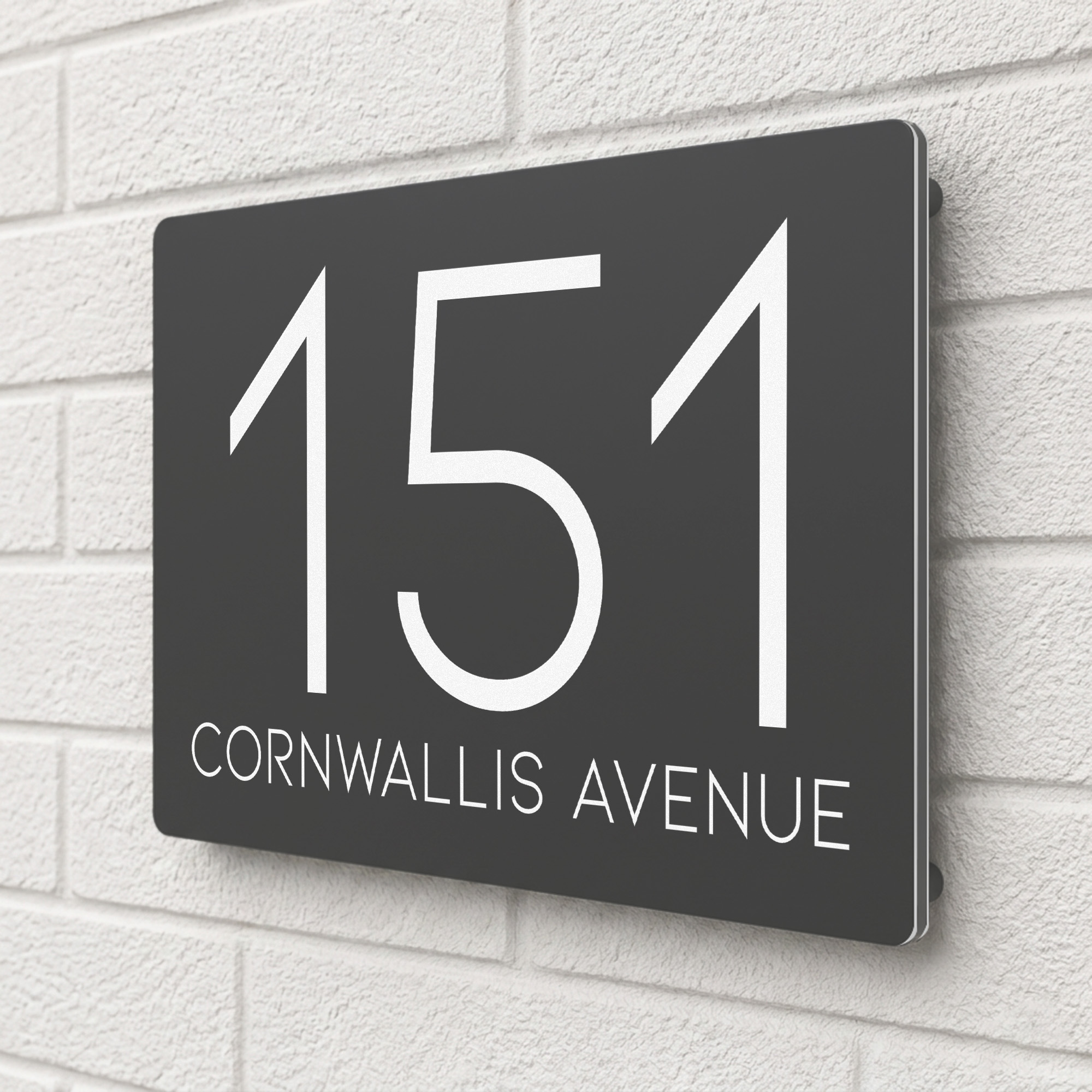 Personalised Home Address Sign, Aluminium Floating Door Number