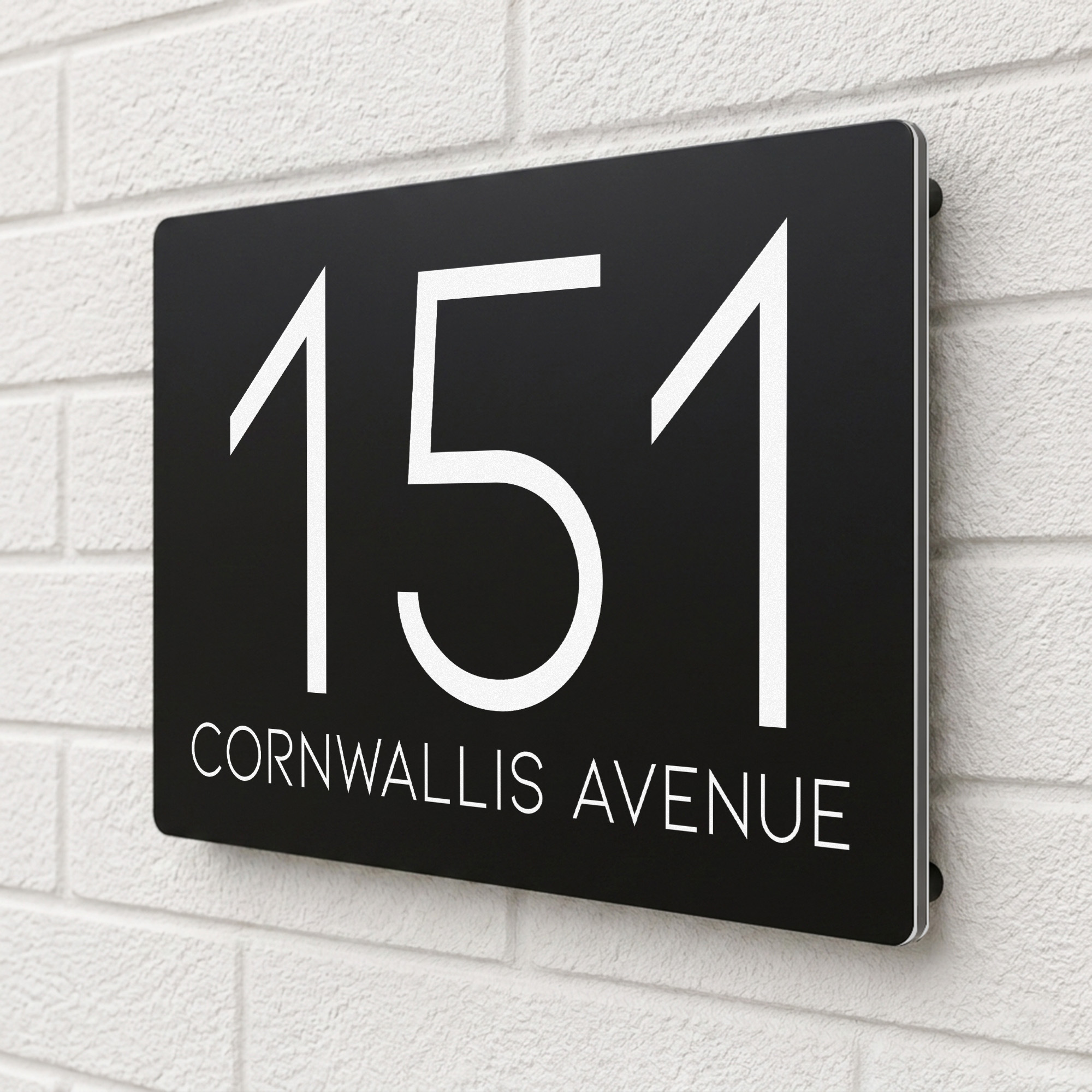 Personalised Home Address Sign, Aluminium Floating Door Number