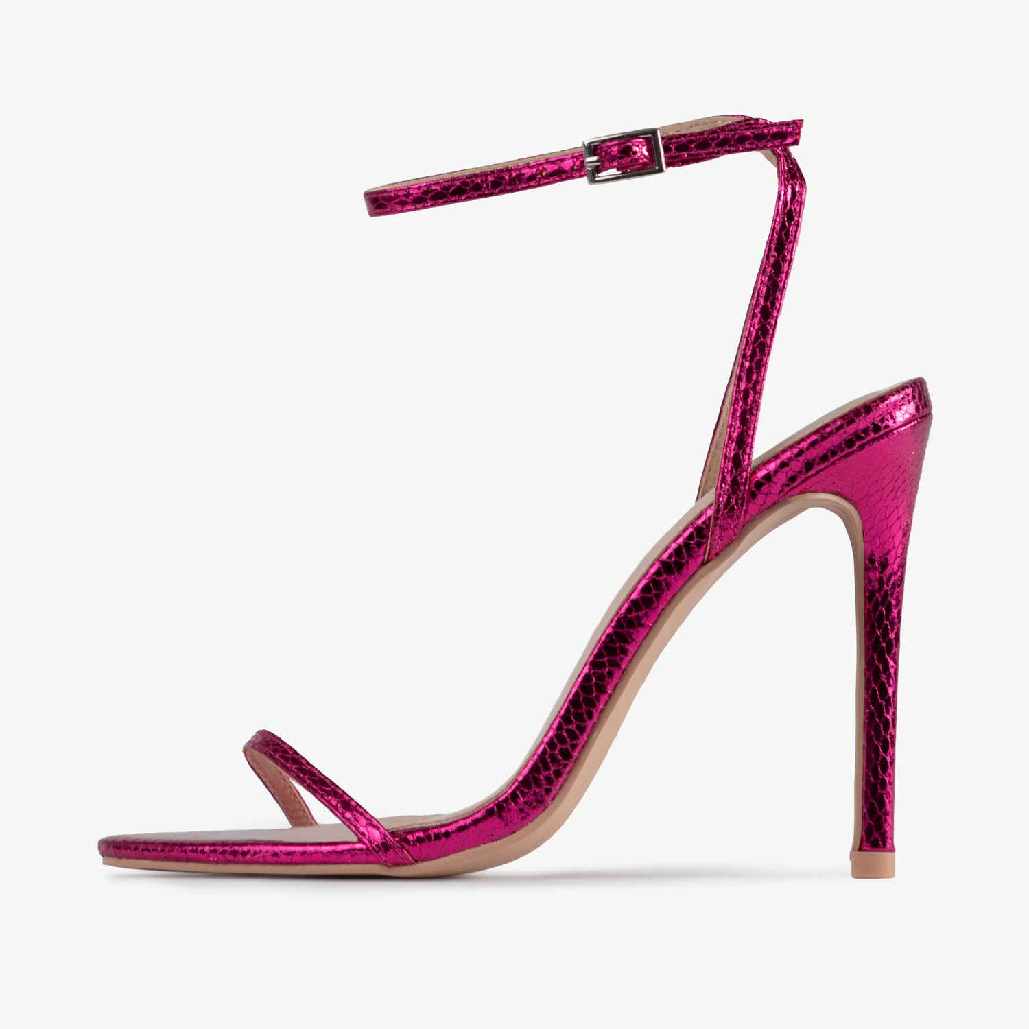 Image of Avani Stiletto Sandal In Pink Snake