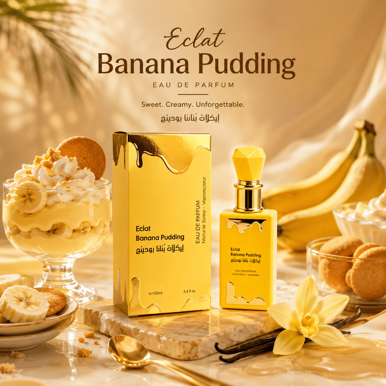 TEMU - Banana Pudding Eau de Parfum 100ml – Gourmand de Medio de los EAU | , y Reconfortante | Notas de de , Crema y Coco | de , Caramelo y | Base de