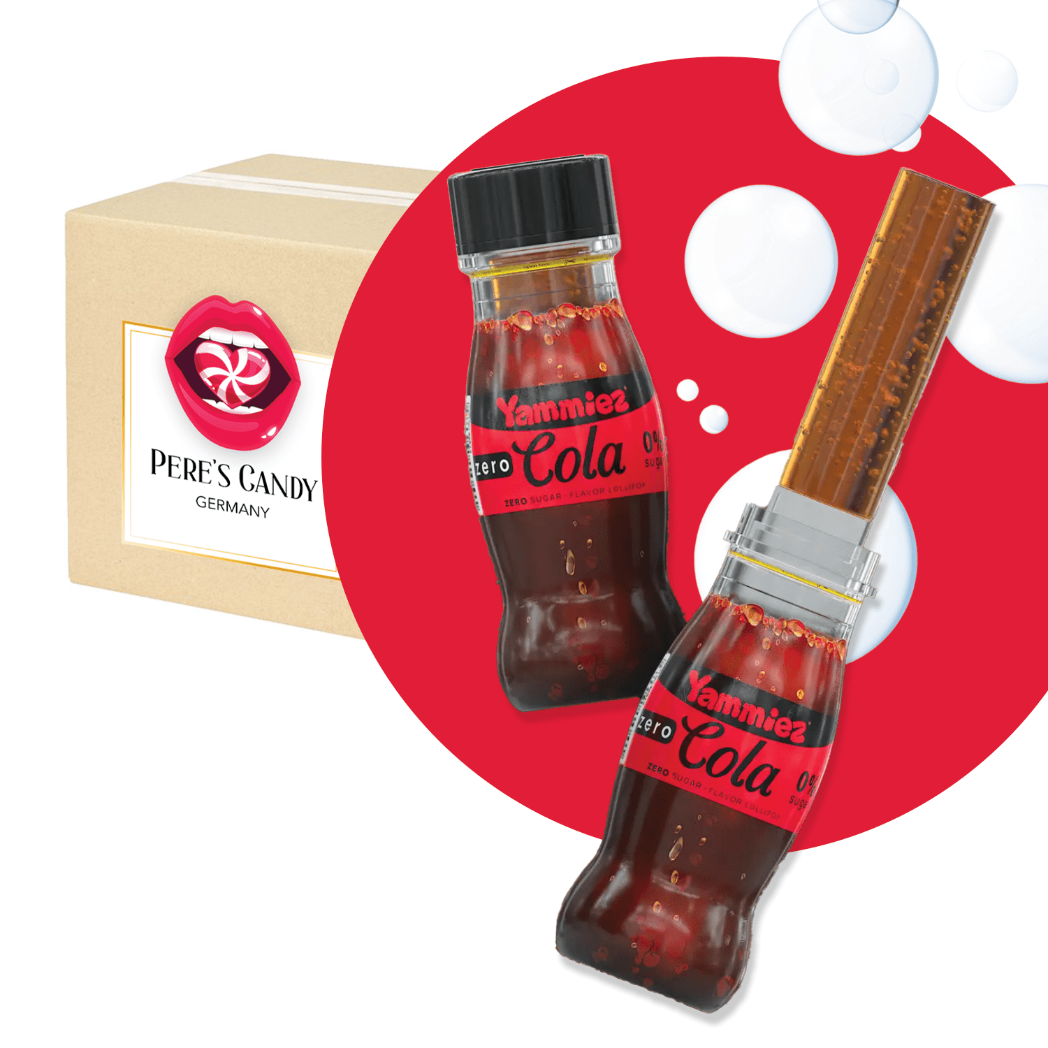 Yammies Pops 0 Cola Lollipop - Sugar-free Cola Lollipop 1 X 15g
