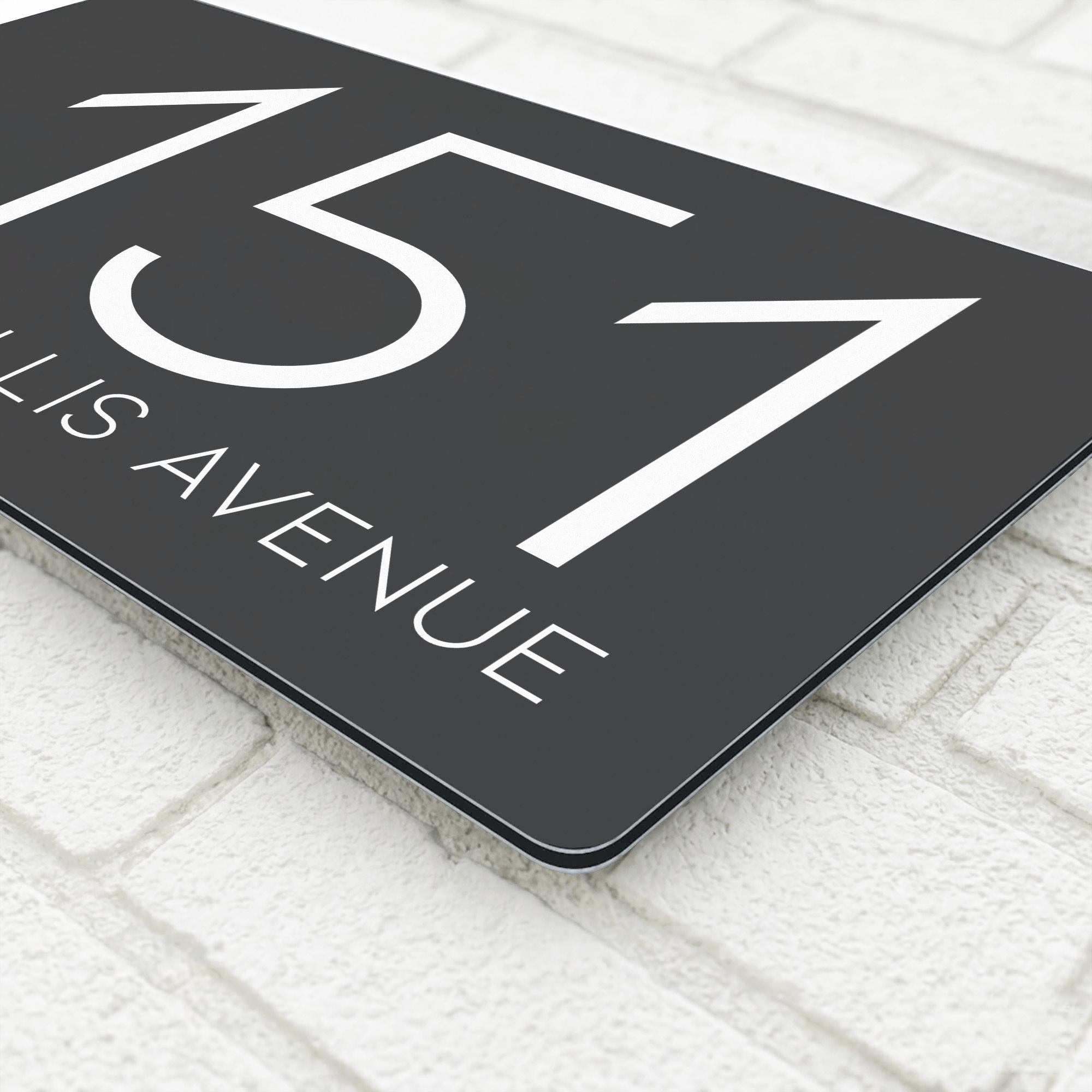 Personalised Home Address Sign, Aluminium Floating Door Number