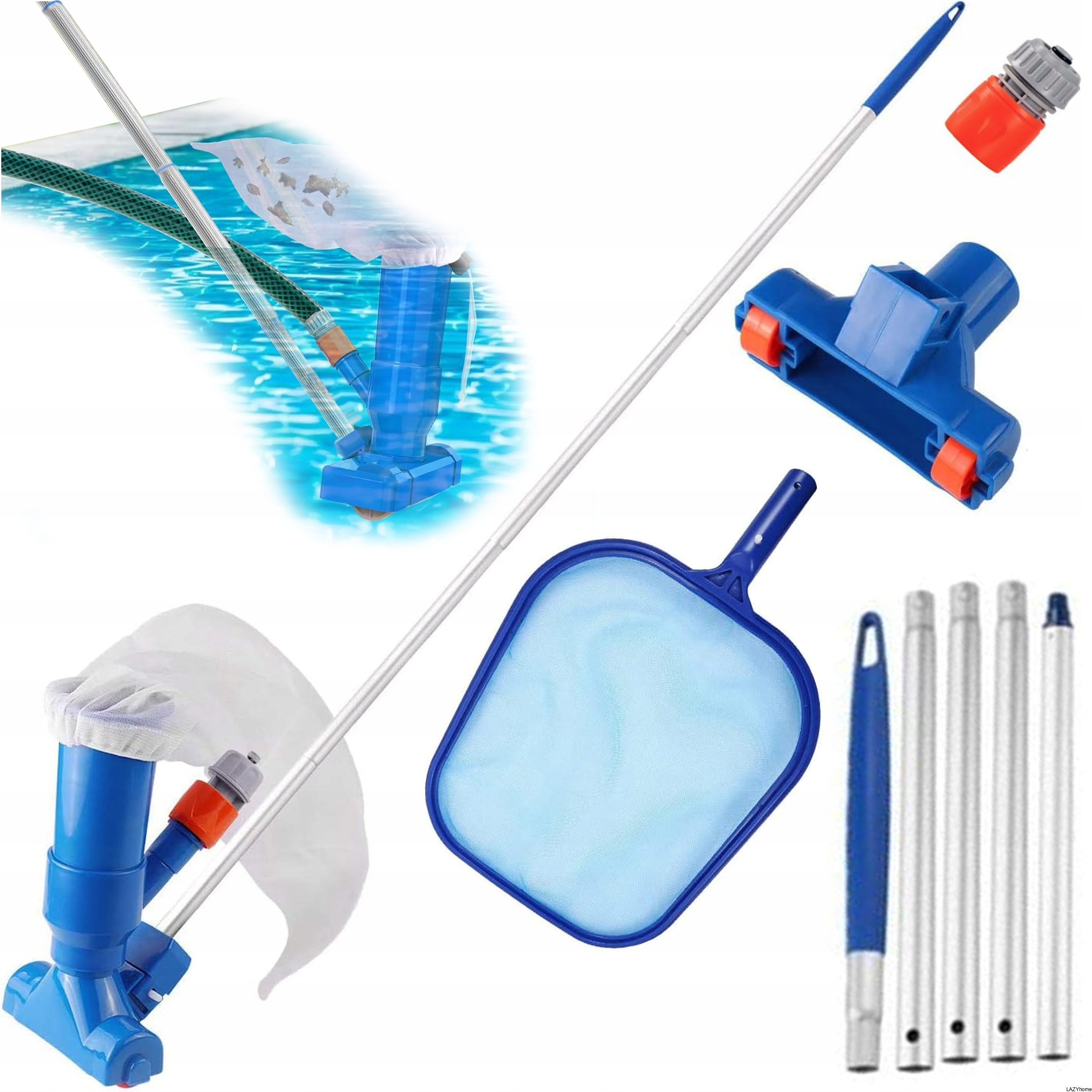 Set 4 In 1 Vacuum Cleaner For Cleaning Dna Pool Telescopic Pole Mesh