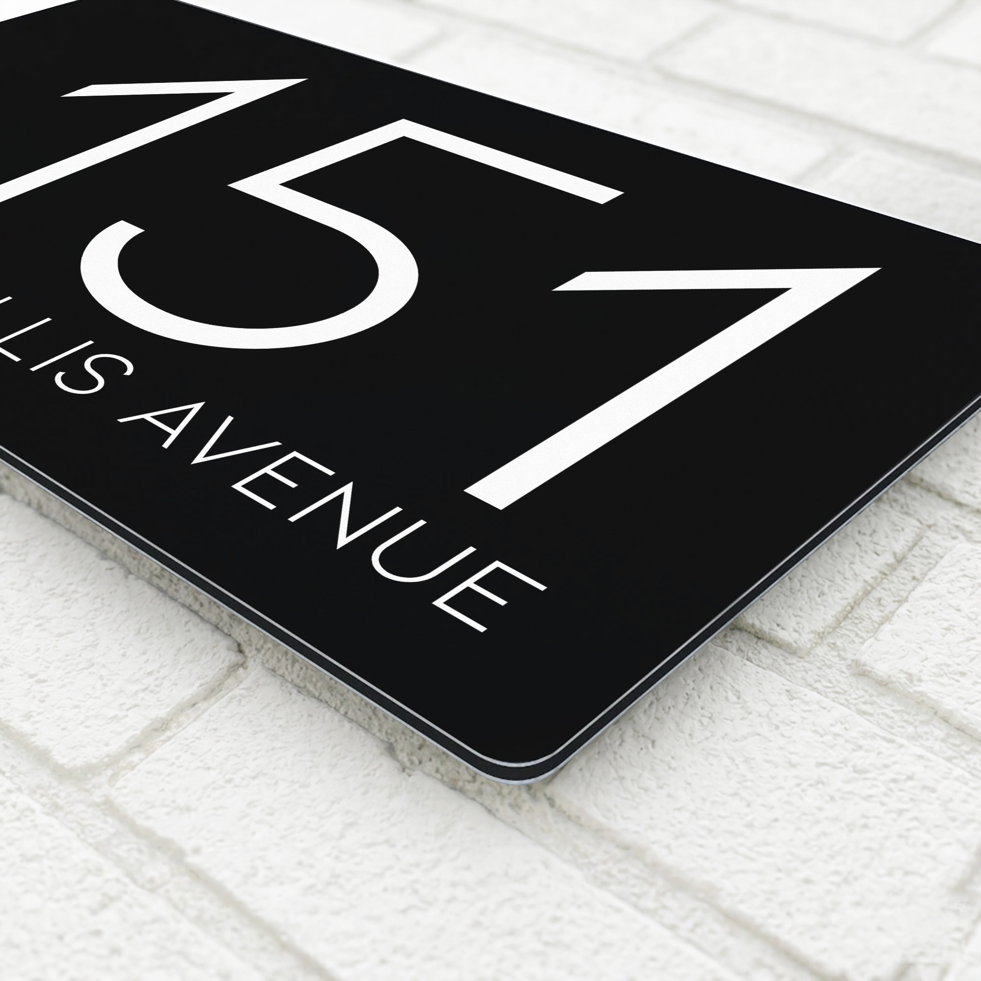 Personalised Home Address Sign, Aluminium Floating Door Number