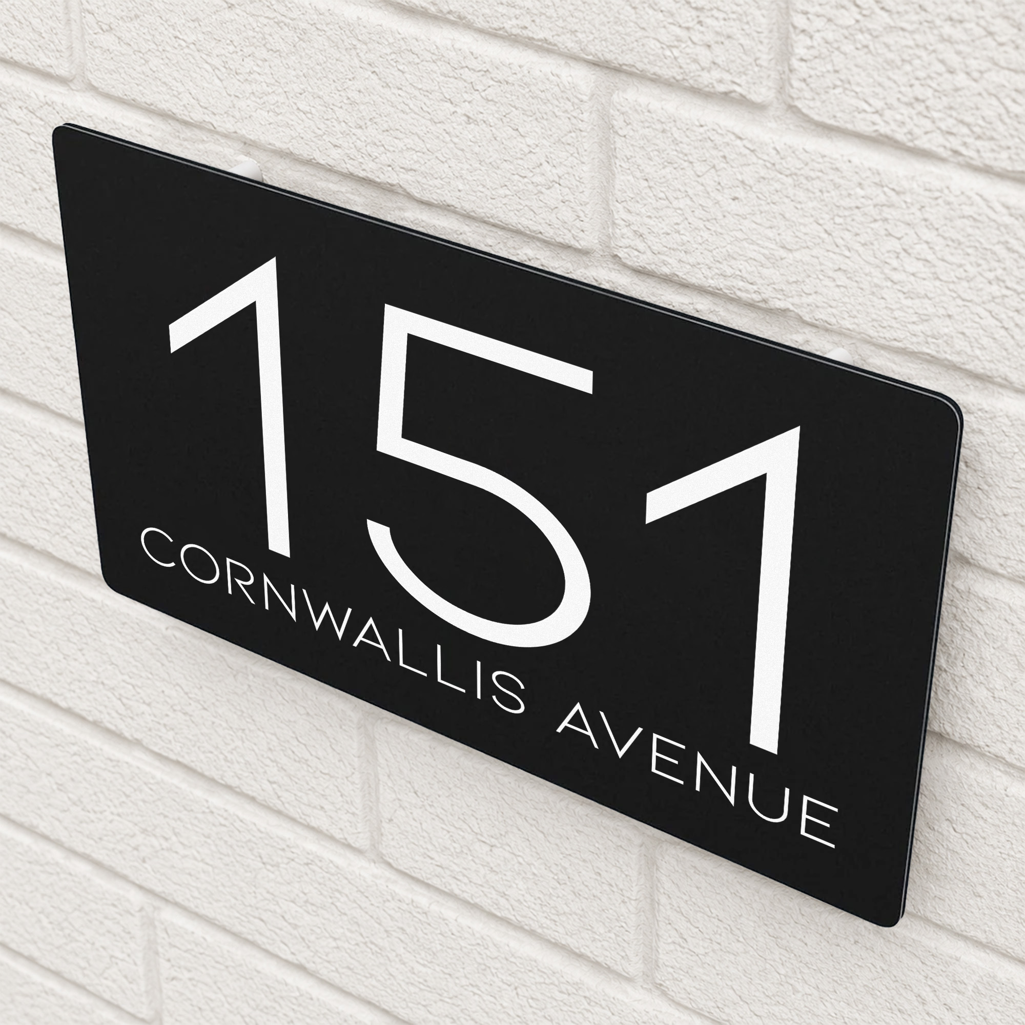Personalised Home Address Sign, Aluminium Floating Door Number