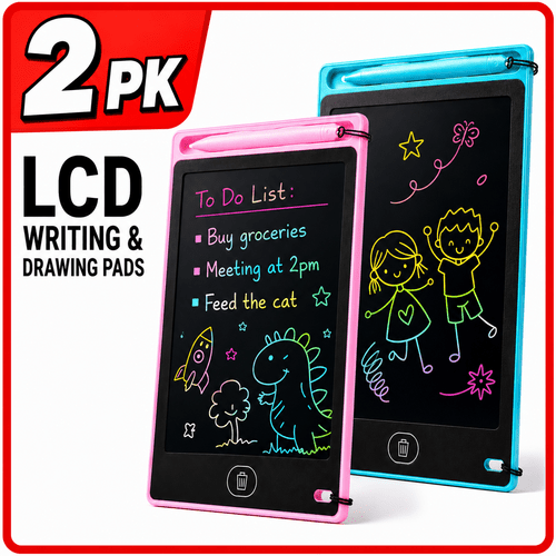 2 writing pads lcd reusable writing tablets with screen stylus one tap erase and screen lock notepad for office notes home organisation lightweight electronic memo pads for quick sketching meeting notes everyday writing 8 inch writing boards for the