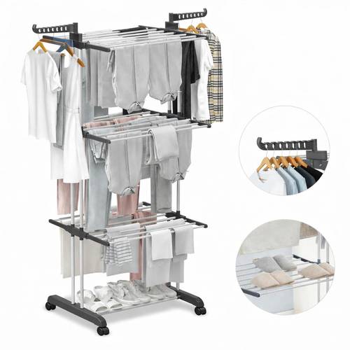 4 tier extra large clothes airer indoor foldable outdoor laundry dryer hangable hanger racks