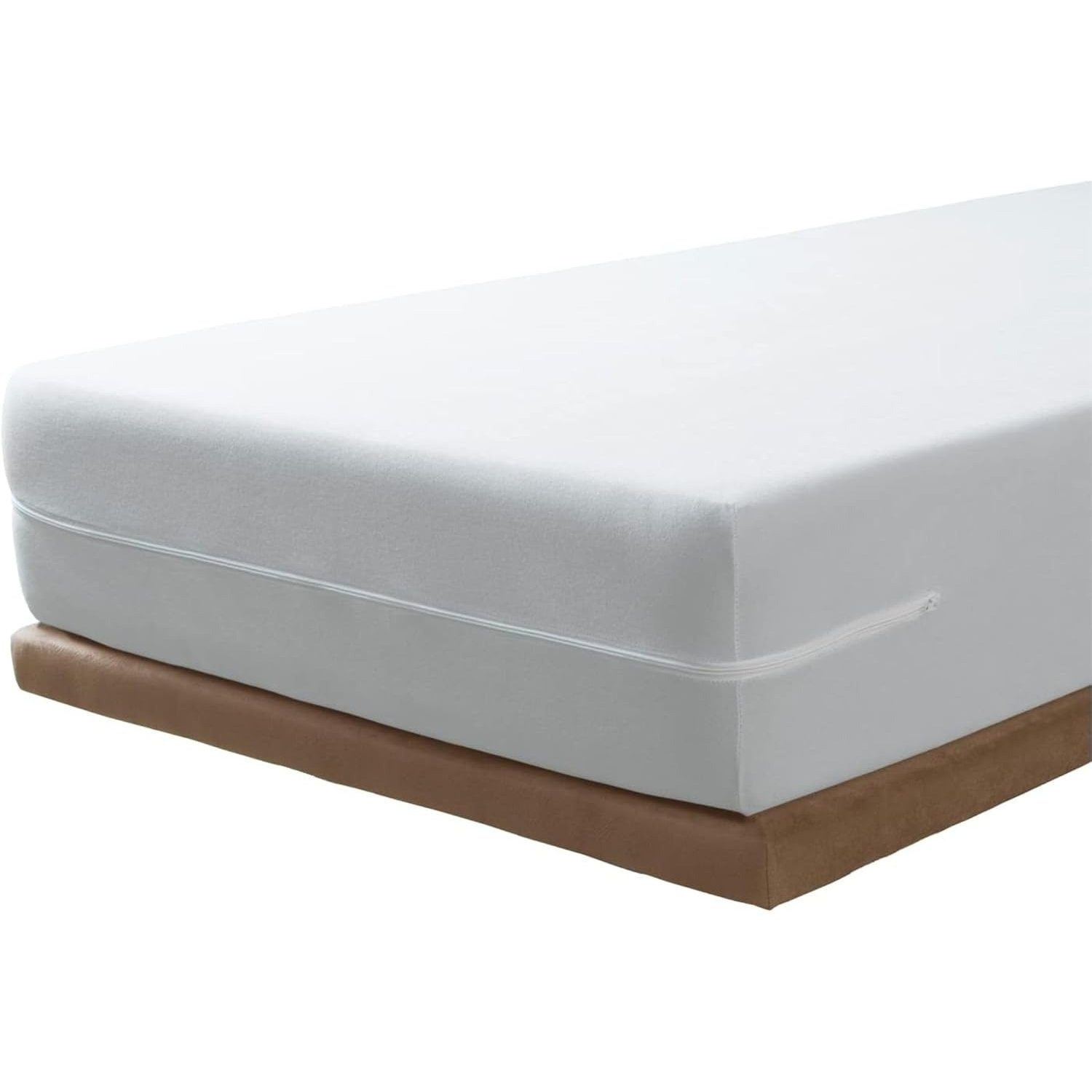TEMU KingnetStore - de Colchón 100% Algodón, Tejido Elástico | Protector de Colchón con Cremallera Forma L | Cubre Colchón Tejido de 100% Algodón Muy