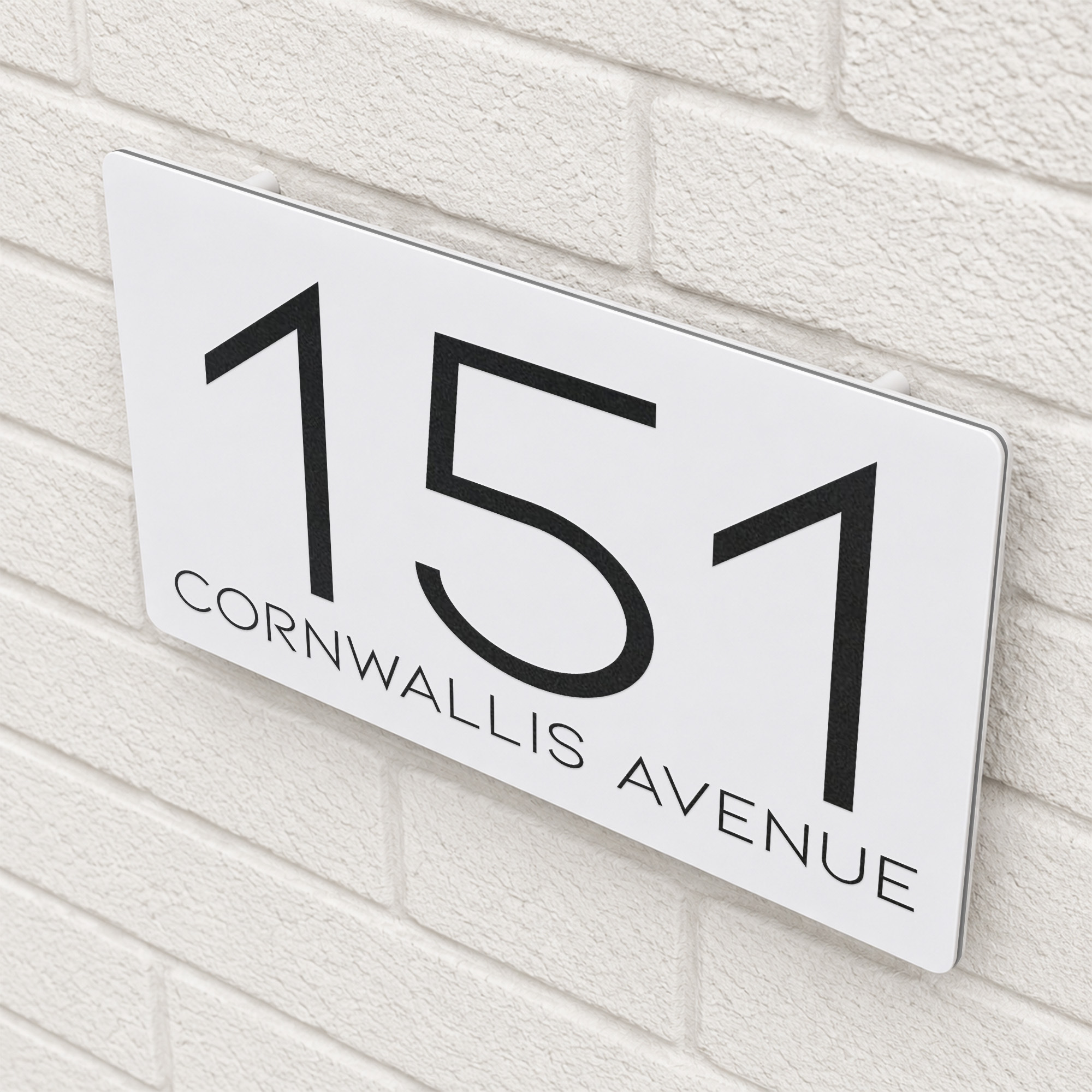 Personalised Home Address Sign, Aluminium Floating Door Number