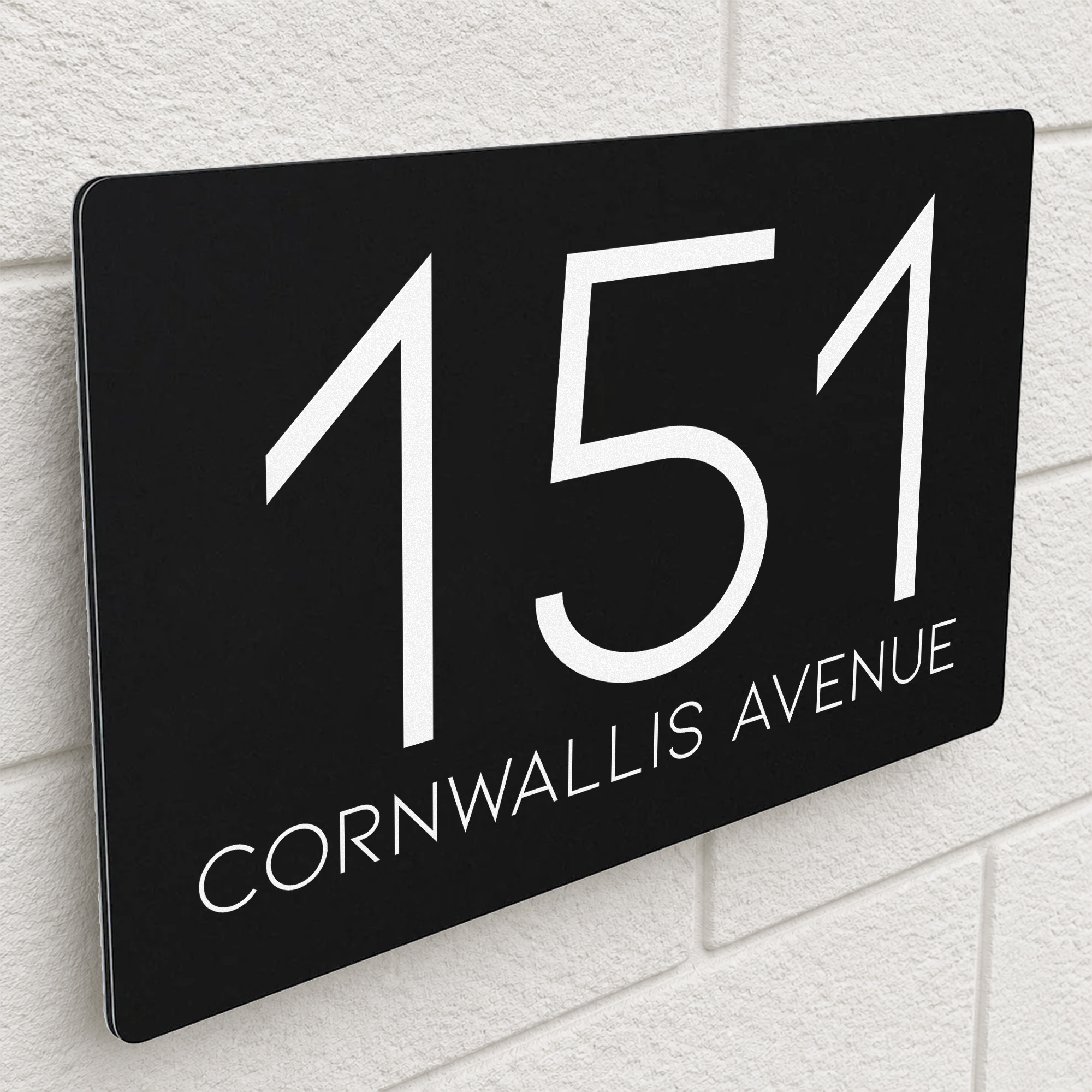 Personalised Home Address Sign, Aluminium Floating Door Number