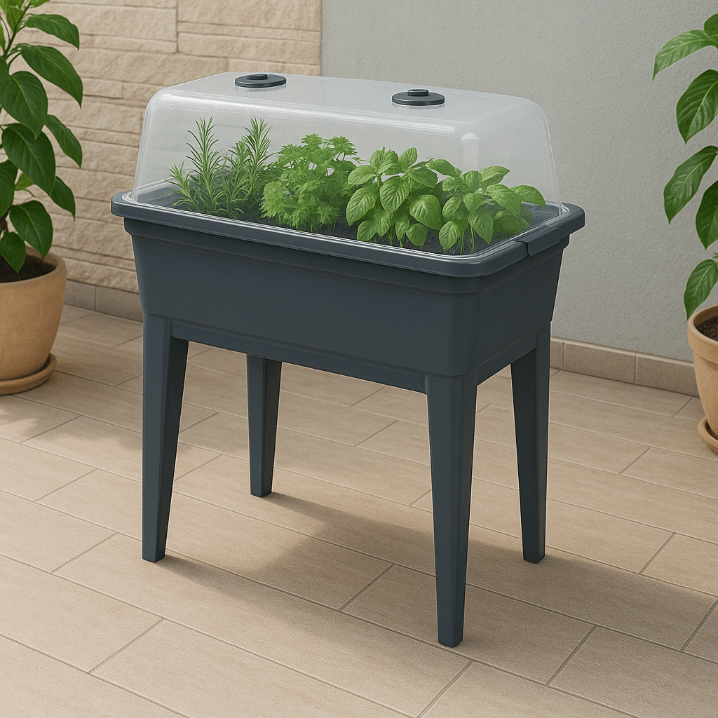 Balcony Raised Bed + Lid Greenhouse Cold Frame Bed Greenhouse Planter