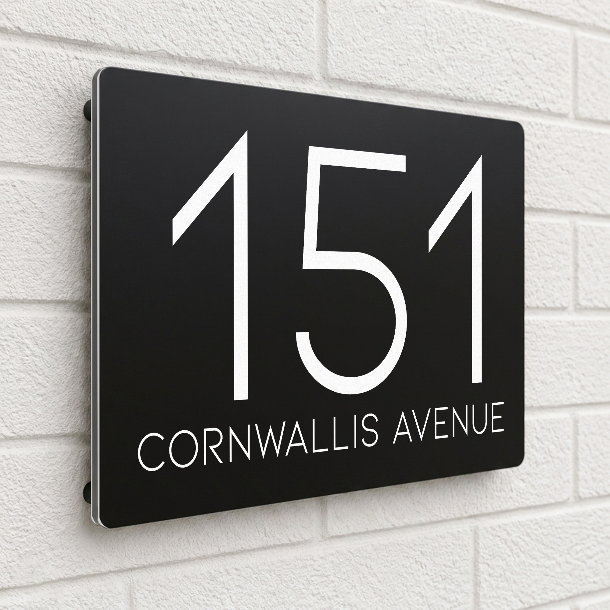 Personalised Home Address Sign, Aluminium Floating Door Number
