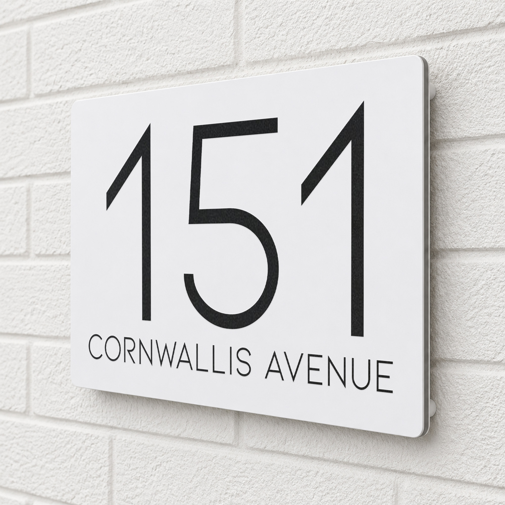 Personalised Home Address Sign, Aluminium Floating Door Number