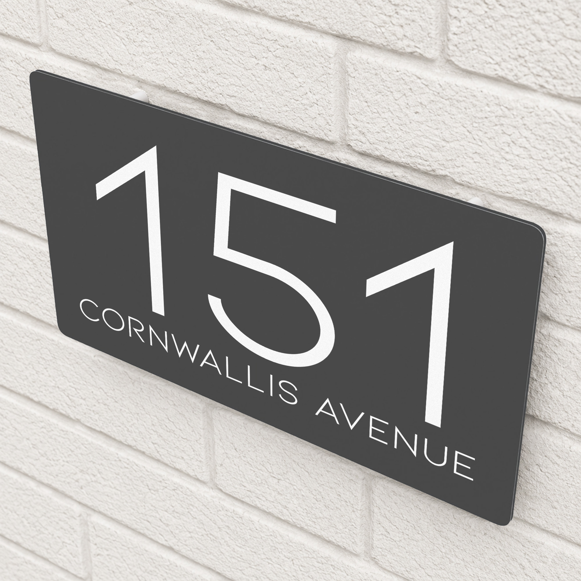 Personalised Home Address Sign, Aluminium Floating Door Number