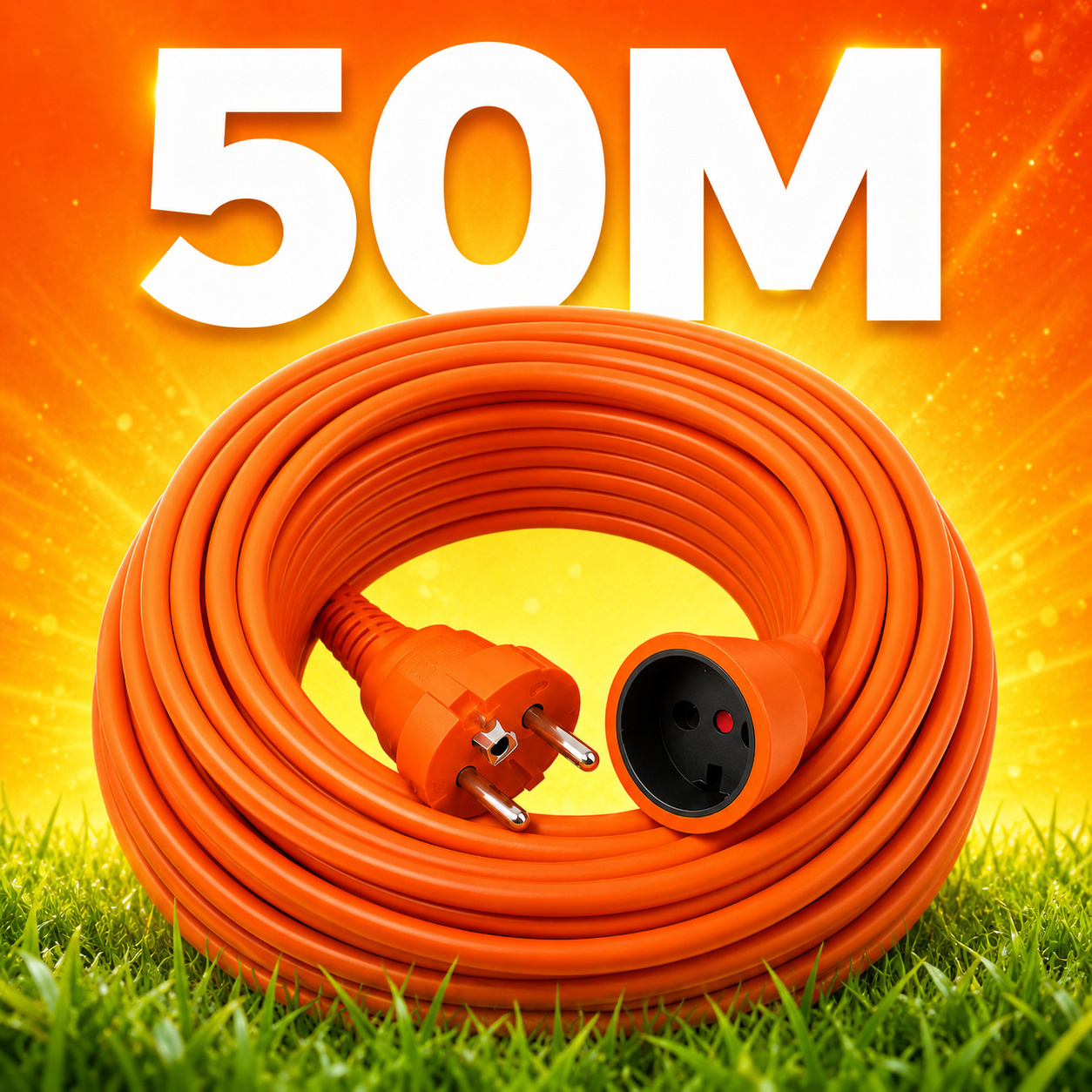 TEMU CÂBLE D'EXTENSION POUR CONSTRUCTION DE JARDIN 30M 50M 3X1,5MM FIL ÉLECTRIQUE ÉPAIS ET ROBUSTE AVEC MISE À LA TERRE POUR TONDEUSE DÉBOSSEUSE