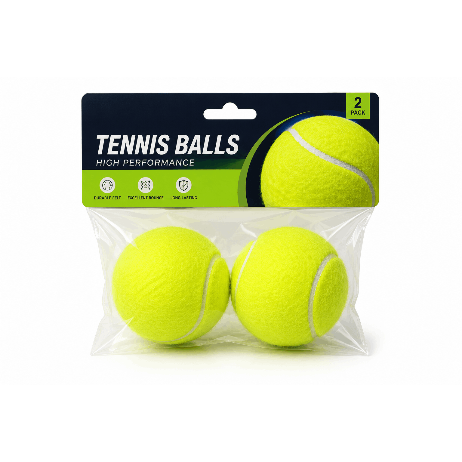 TEMU Set Of 2 Tennis Balls-high Quality - Perfect For Tennis And Dog Training
