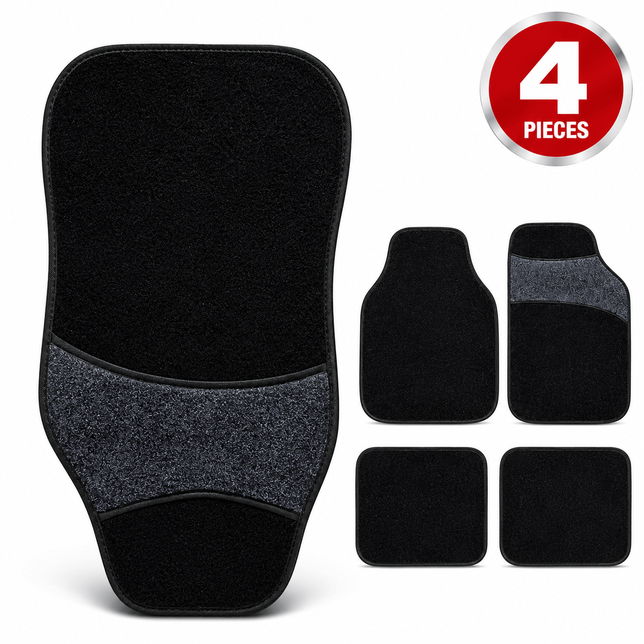 TEMU 4pc Universal Car Mat Set Carpet Non-slip Front Rear Floor Premium Van