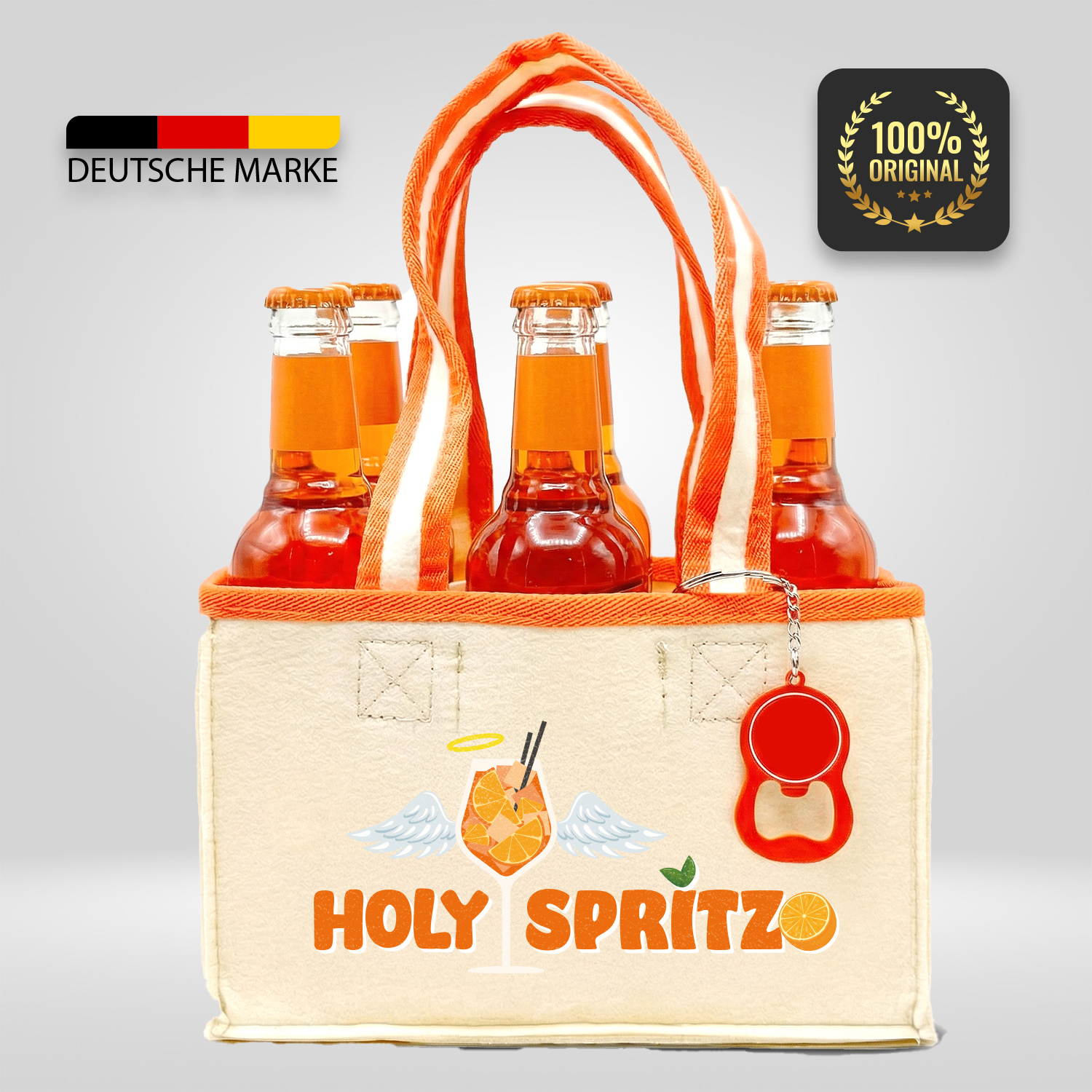Holy - Funny Women's Handbag . Bottle Opener - Felt Tote Bag For 6x Bottles