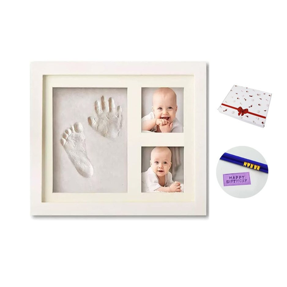 TEMU bebé recién nacido con arcilla, kit completo para pie y , cuadro recuerdo original, regalo bebé niño o niña y decoración habitación infantil