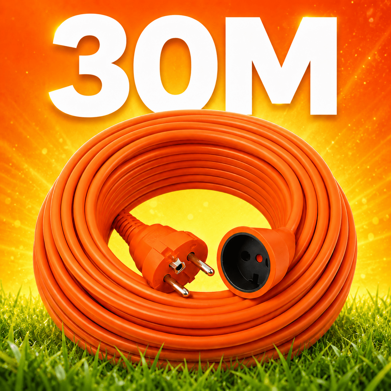TEMU CÂBLE D'EXTENSION POUR CONSTRUCTION DE JARDIN 30M 50M 3X1,5MM FIL ÉLECTRIQUE ÉPAIS ET ROBUSTE AVEC MISE À LA TERRE POUR TONDEUSE DÉBOSSEUSE