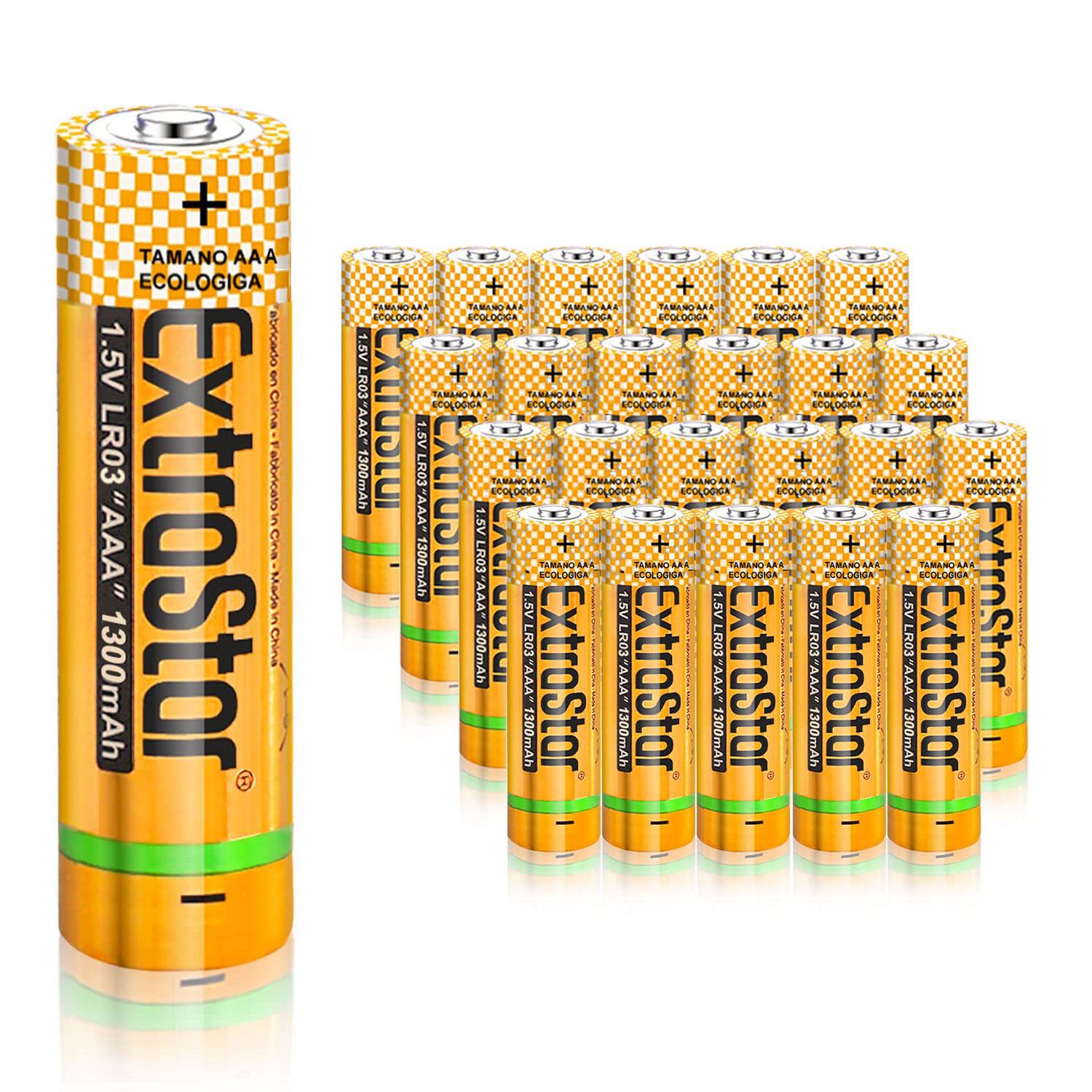 TEMU EXTRASTAR Pack 24 Pilas AAA LR03 1,5V 1300mAh EXTRASTAR – Baterías Alcalinas de Larga Duración