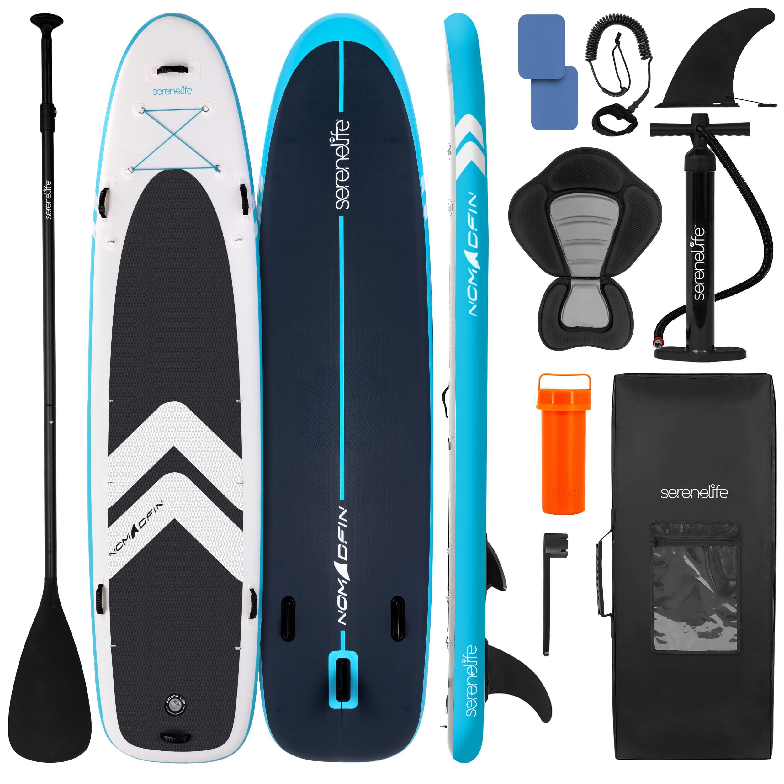 12'2" Inflatable Sup Family Paddle Board For 2 Adults And 1 Child – 86.4 Cm Wide, Sturdy Construction With Non-slip Eva Deck Pad, High-quality Sup Accessories, 204 Kg Load Capacity