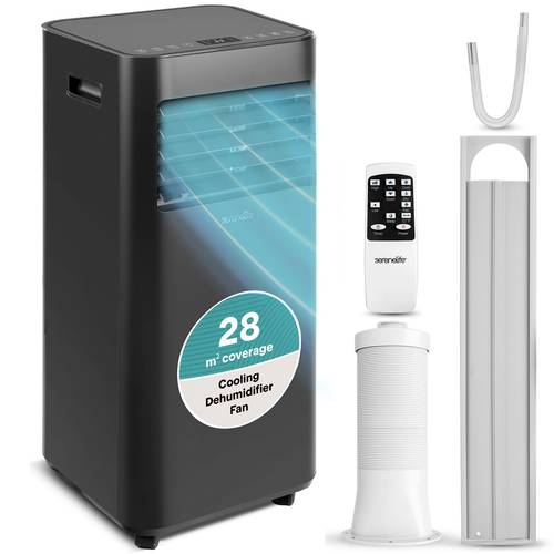 portable air conditioner 7000 btu compact ac unit with consistent room cooling dehumidifier fan for rooms up to 28 m quiet energy operation with remote window kit