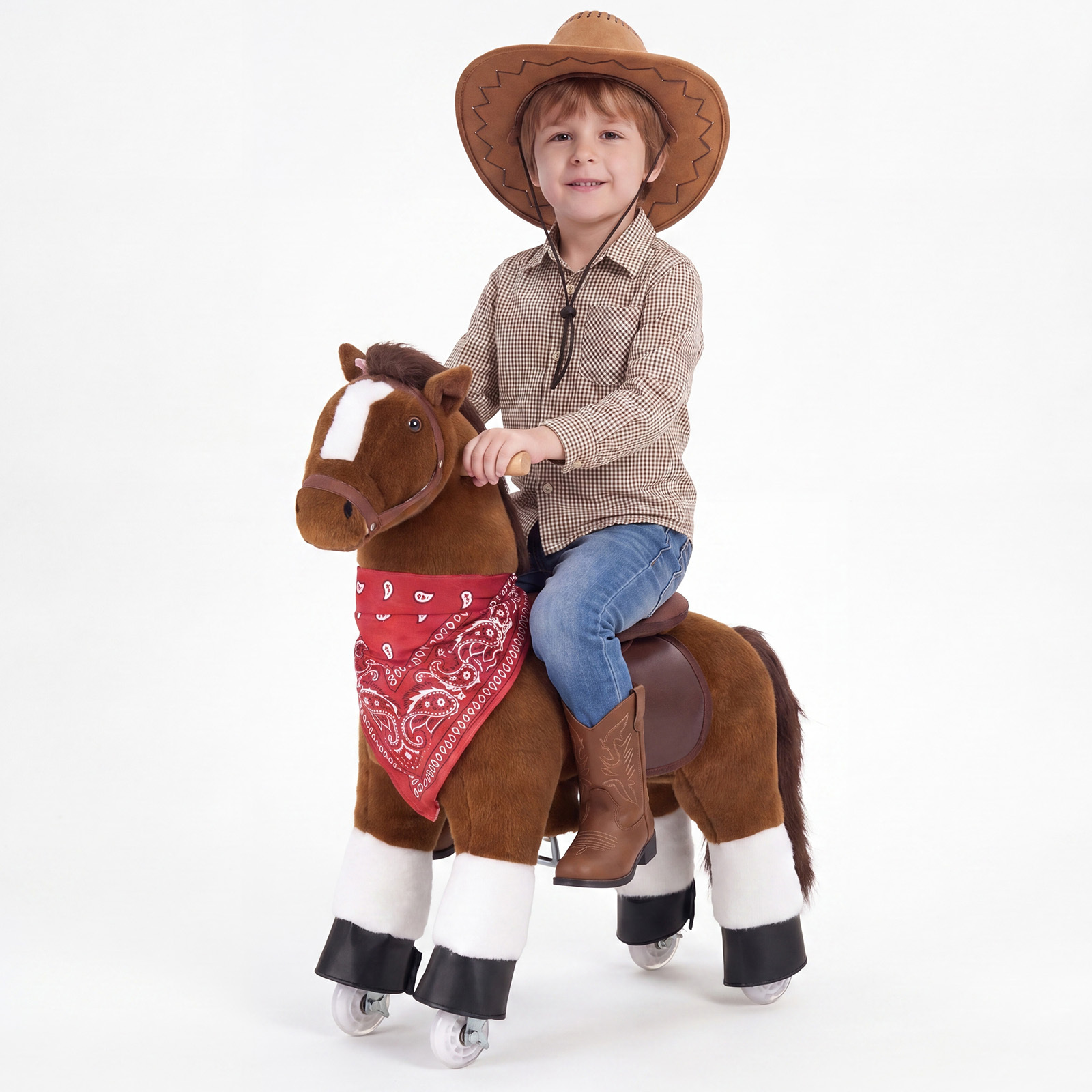 Image of Ride , Riding For Kids, No Battery Required, Smooth Wheels With Stop Ring, Upgraded Raised Seat, Handles, Pedals, 110 Lbs Capacity 3-8