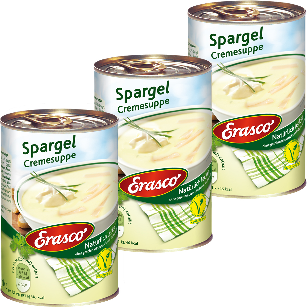 Scrape Asparagus Cream Soup Naturally Delicious Vegetarian 390ml 3-pack