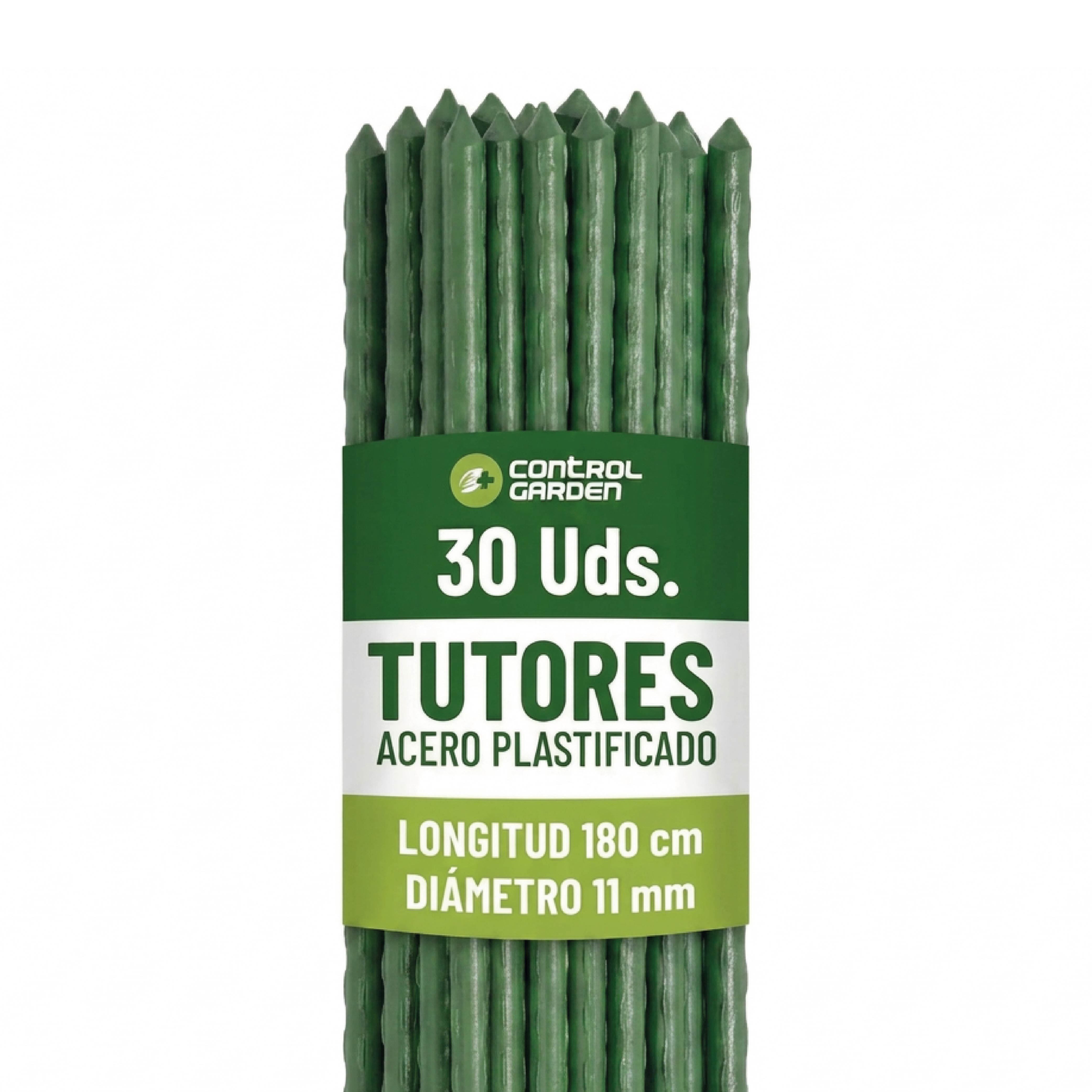 TEMU CONTROL GARDEN Tutores de Acero Plastificado para Plantas 180 cm Ø 11 mm | Varillas Crecimiento Plantas | Soporte Interior y Exterior