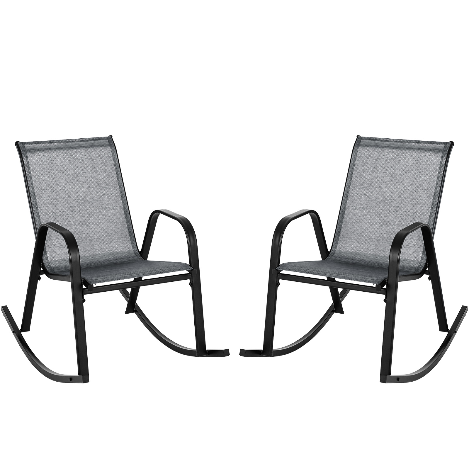   outdoor rocking chairs set of 2 ergonomic metal   with breathable fabric seats and smooth rocking action for patio garden front porch backyard