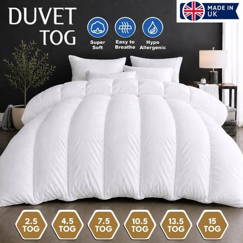 duvet tog 2 5 4 5 13 5 15 tog ultra cloud quilt lightweight summer to extra warm winter breathable hollowfibre filling single super king uk made