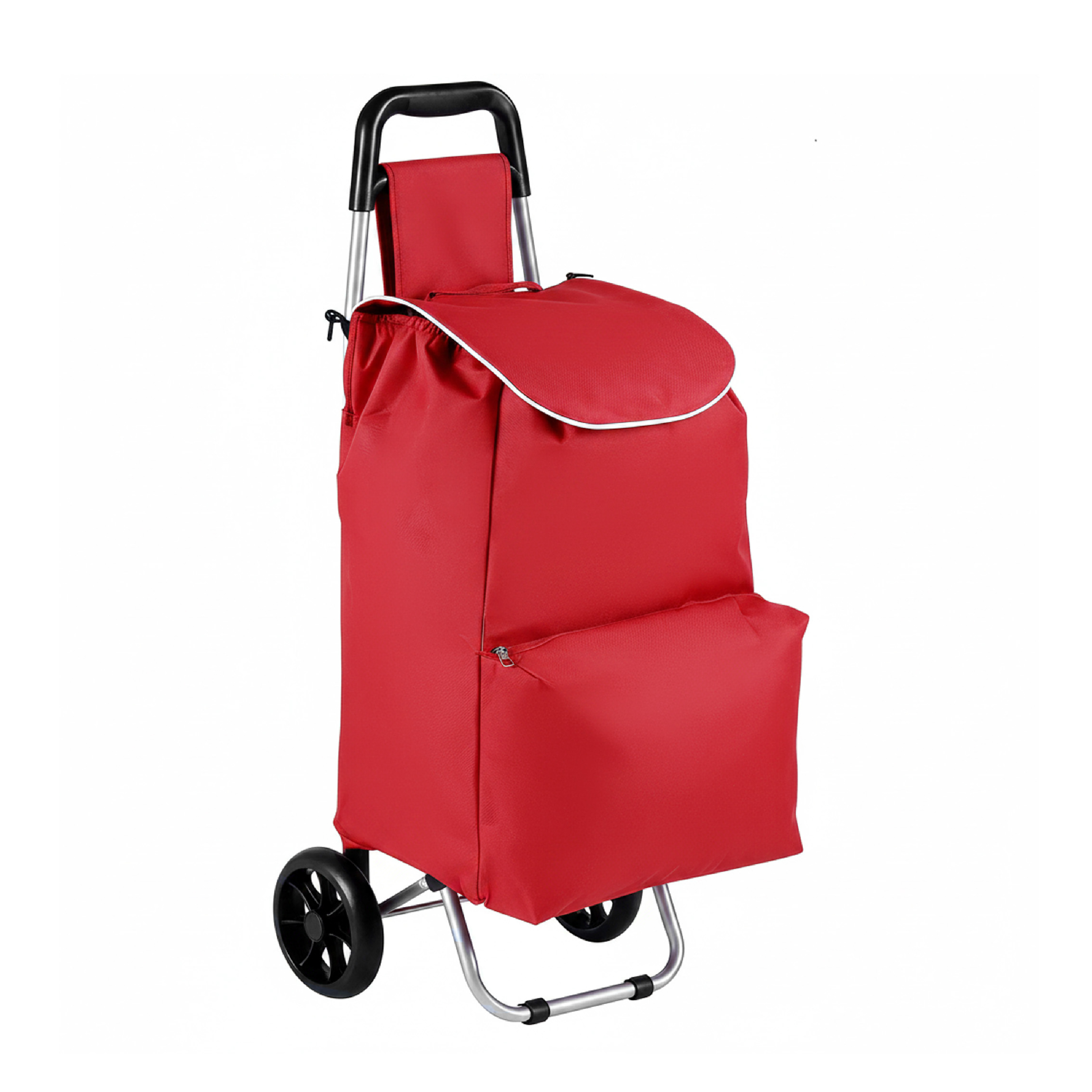 Baroni Home Shopping Trolley 35l, Shopping Cart With Large 15cm Wheels And Extra Pocket, Soft Ergonomic Handle, Ideal For Shopping And Transport, 35x35x94cm