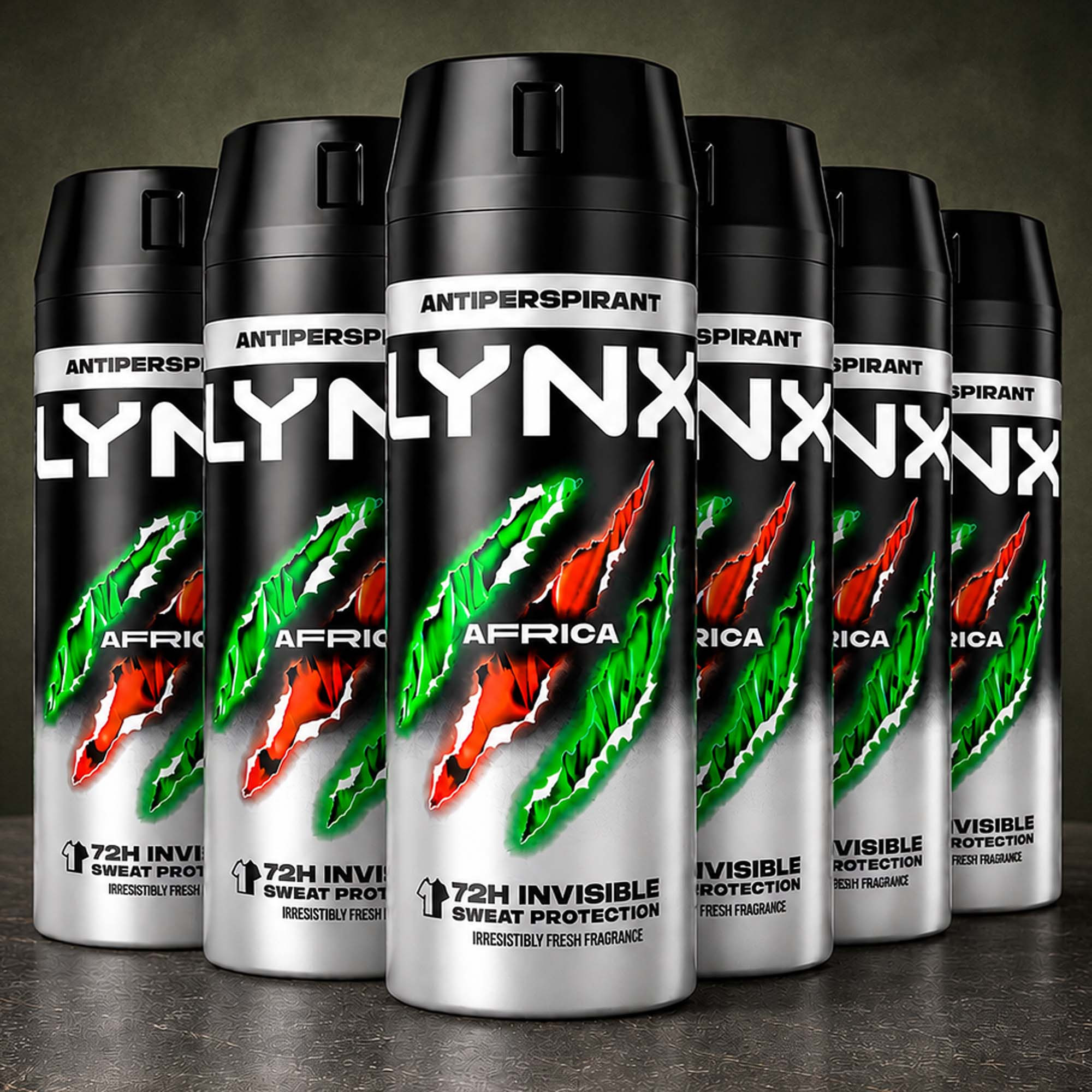 TEMU Lynx Africa Anti-perspirant Deodorant Body Spray 150ml - Pack Of 6