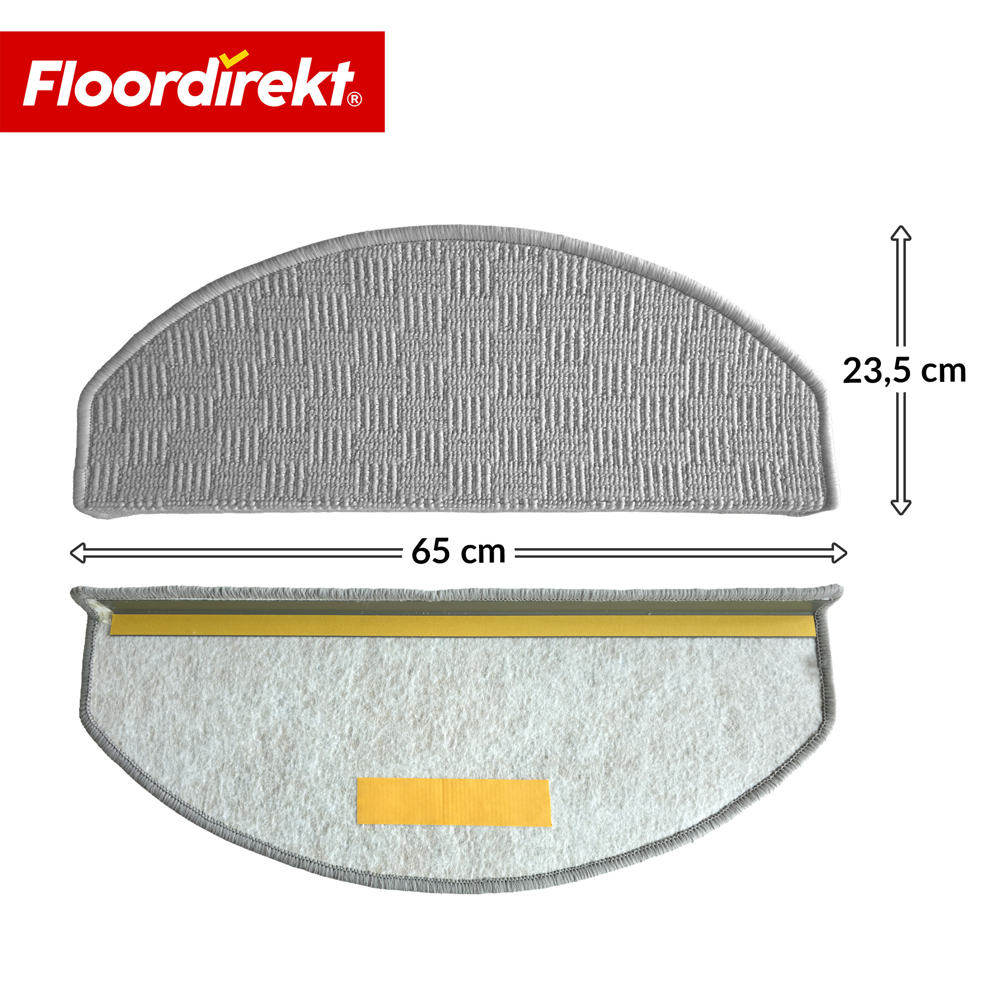 Karat Monaco Crescent Stair Mat 25x65 Cm, Non-slip Step Mat For Stairs And Hallway, Carpet Mat For Home