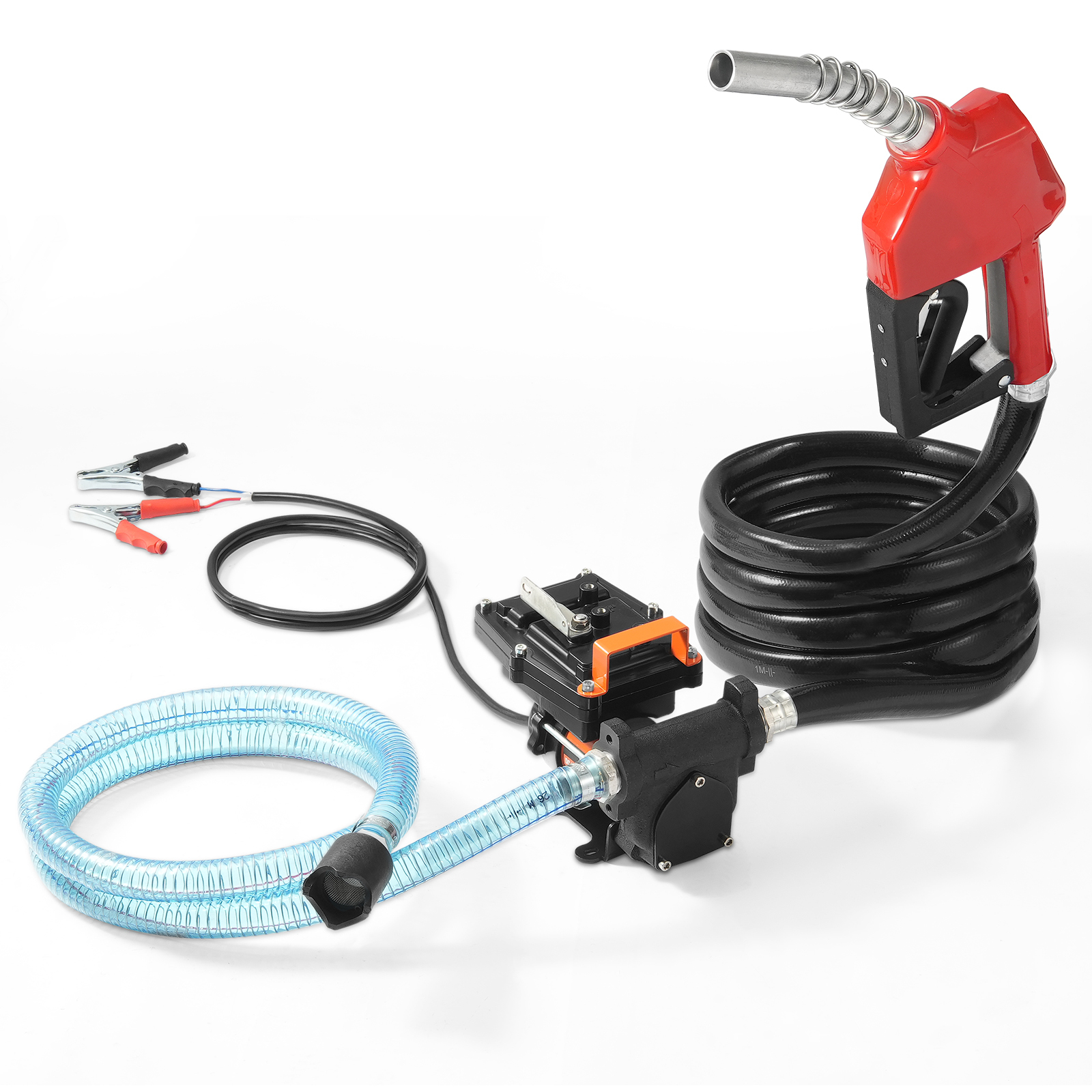 TEMU VEVOR Pompa di Trasferimento Carburante, 12V 15 GPM 1/4 HP, Pompa Elettrica Portatile per Trasferimento Diesel con Ugello di Spegnimento