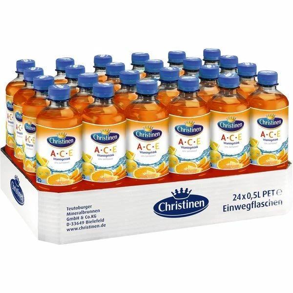 Image of 24 Bottles Christinen Ace Multi-fruit Carrot Drink, 20% Juice Content, Non-carbonated, Pet, 0.5l, Disposable, Deposit Required