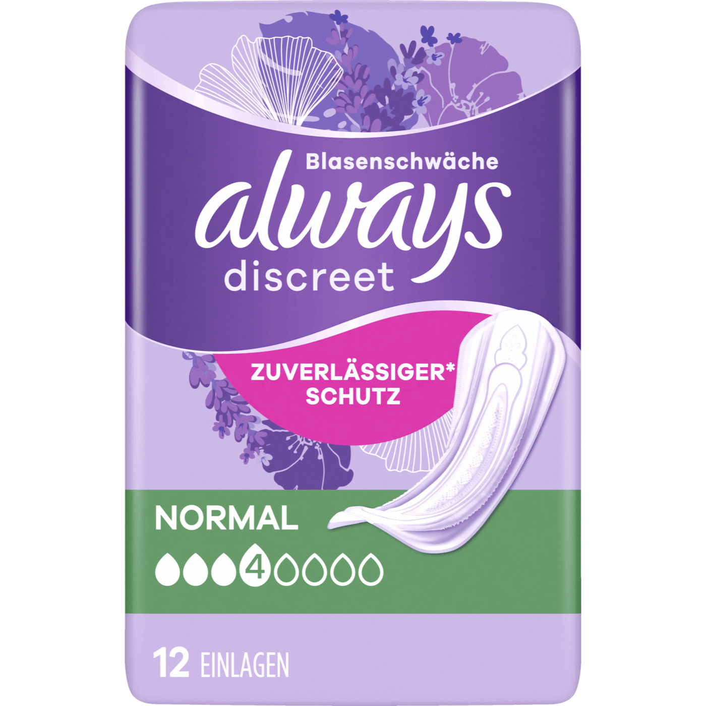 Image of Discreet Incontinence Pads For Bladder , Normal, 12 Count