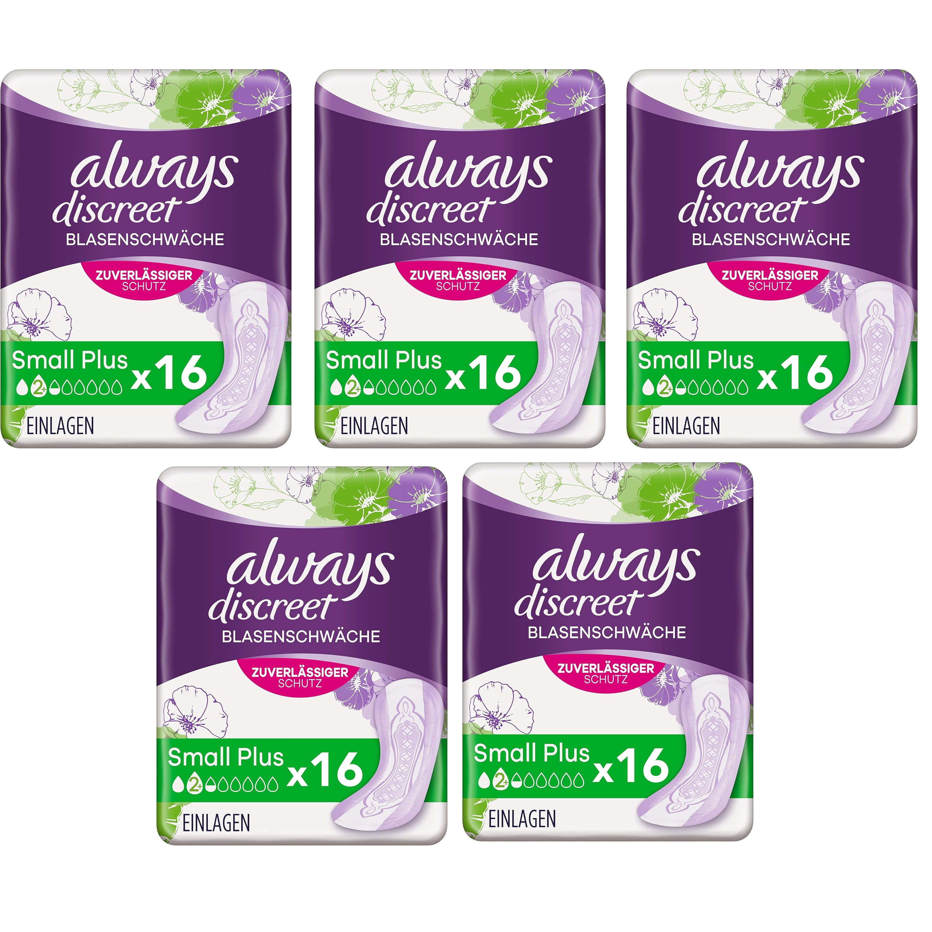 Image of Discreet Incontinence Bladder Small Plus 5x16 Pads