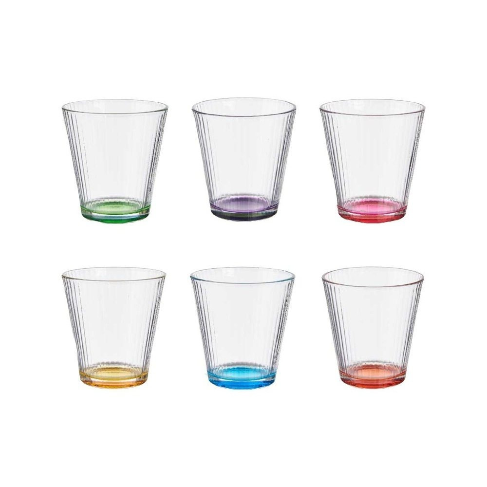 6-piece Glass Set, Colorful Drinking Glasses, Water Glasses, Glass Cups, 310 Ml, Model 82269