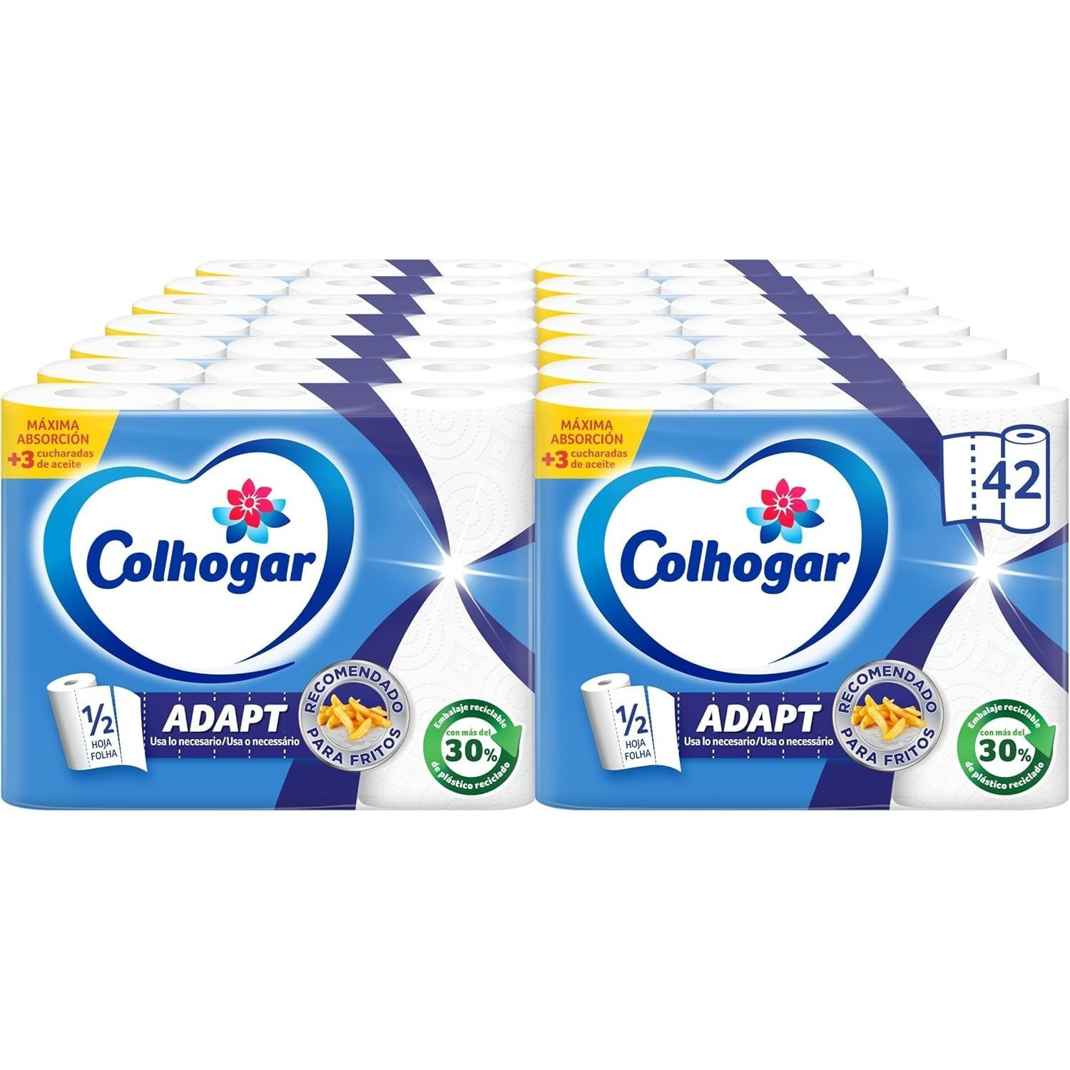 TEMU Colhogar 14x3 - Papel Cocina con Precorte de Media Hoja - 42 Rollos